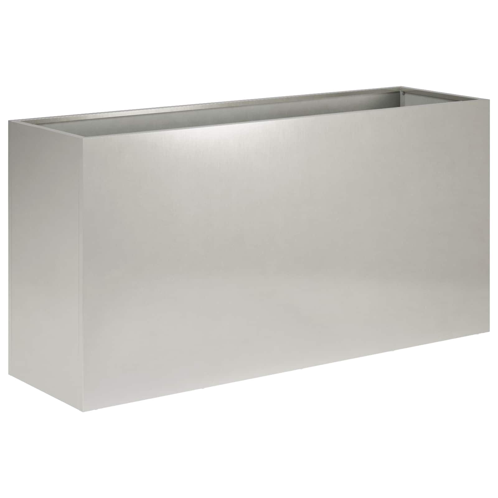 Vaso da giardino 2 pz Argento 100 x 30 x 40 cm Acciaio Inox