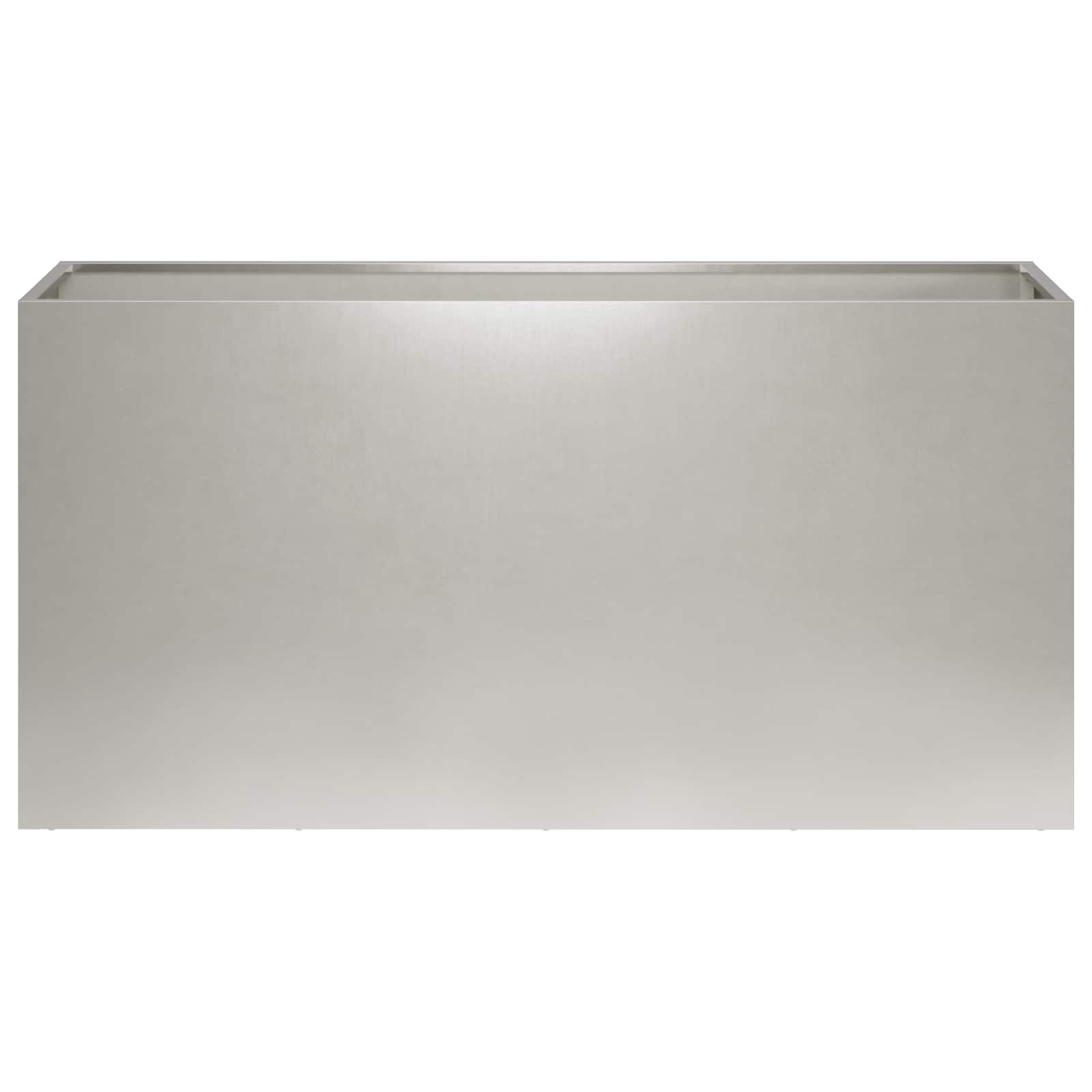 Vaso da giardino 2 pz Argento 100 x 30 x 40 cm Acciaio Inox