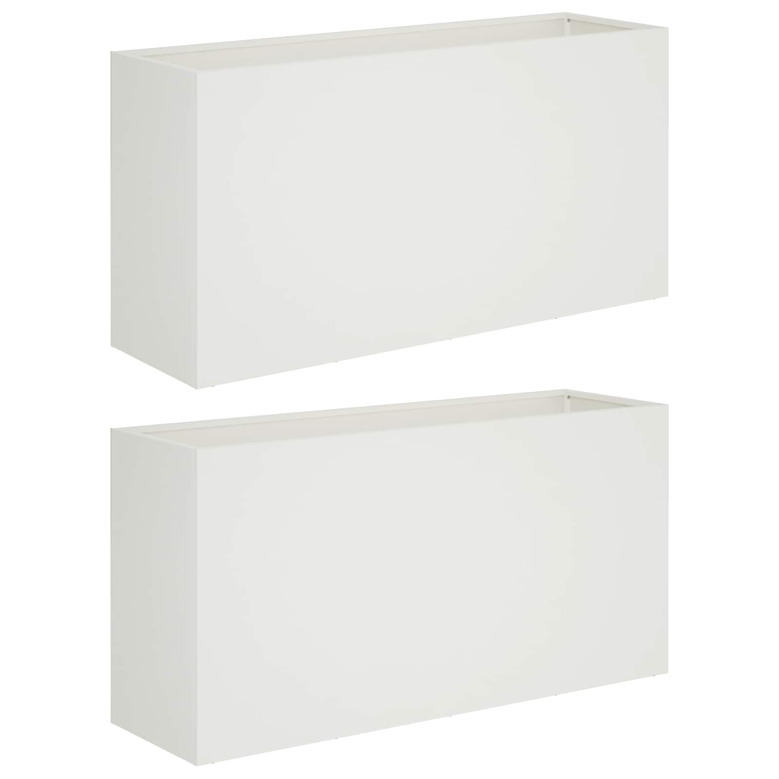 Vaso da giardino 2 pz Bianco 100 x 30 x 50 cm