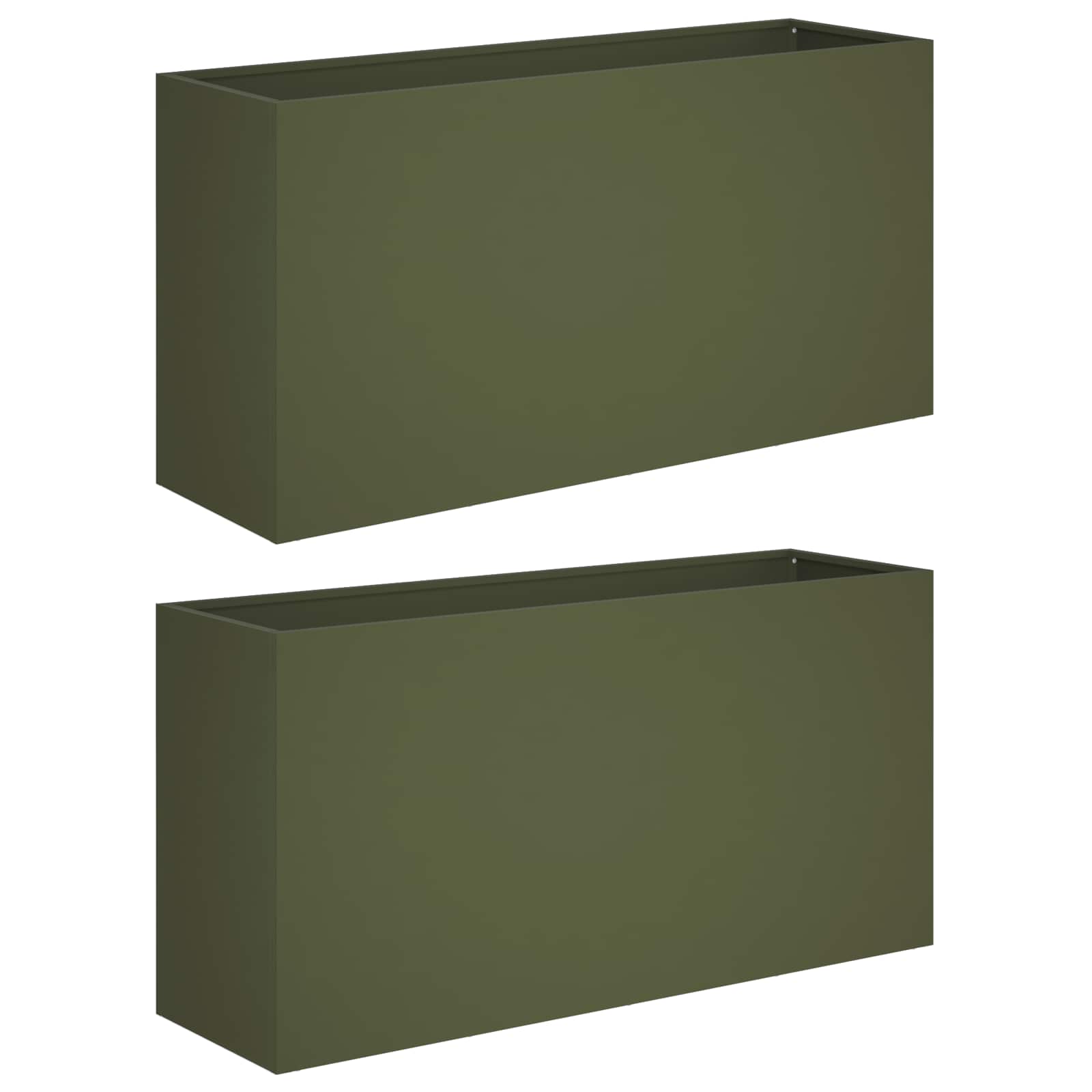 Vaso da giardino 2 pz Verde Oliva 100 x 30 x 50 cm