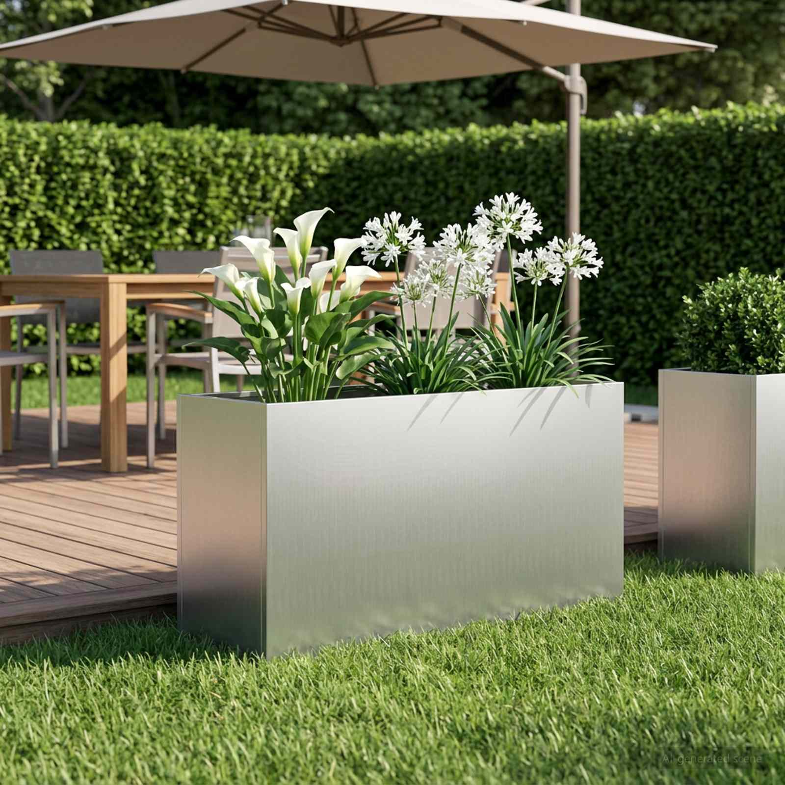 Vaso da giardino Argento 100 x 30 x 50 cm Acciaio zincato