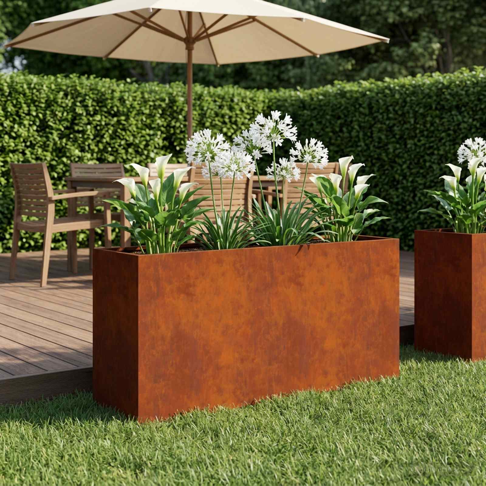 Vaso da giardino Ruggine 100 x 30 x 50 cm Acciaio Corten