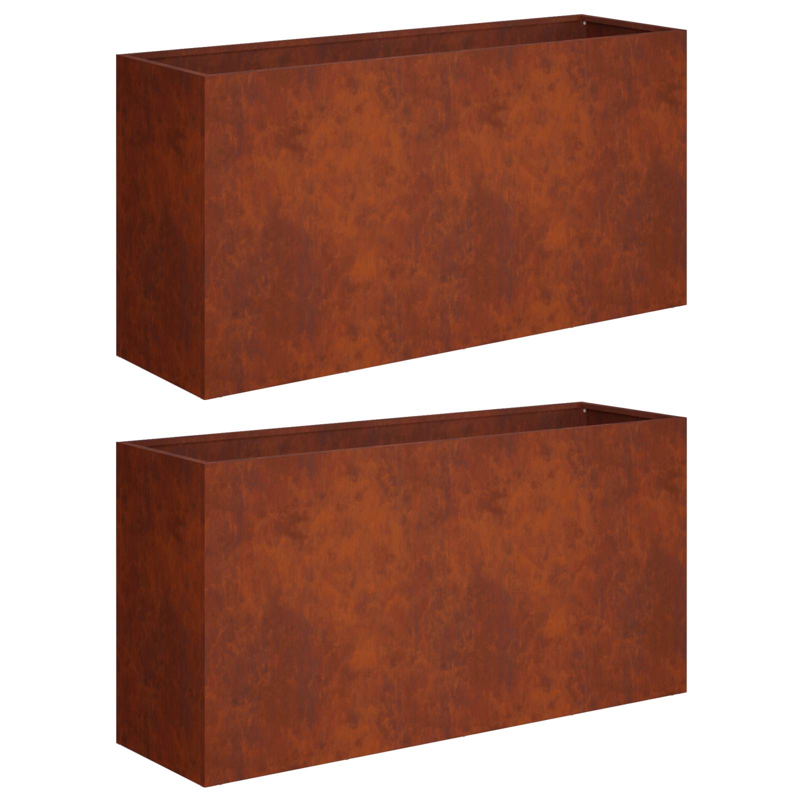 Vaso da giardino 2 pz Ruggine 100 x 30 x 50 cm Acciaio Corten