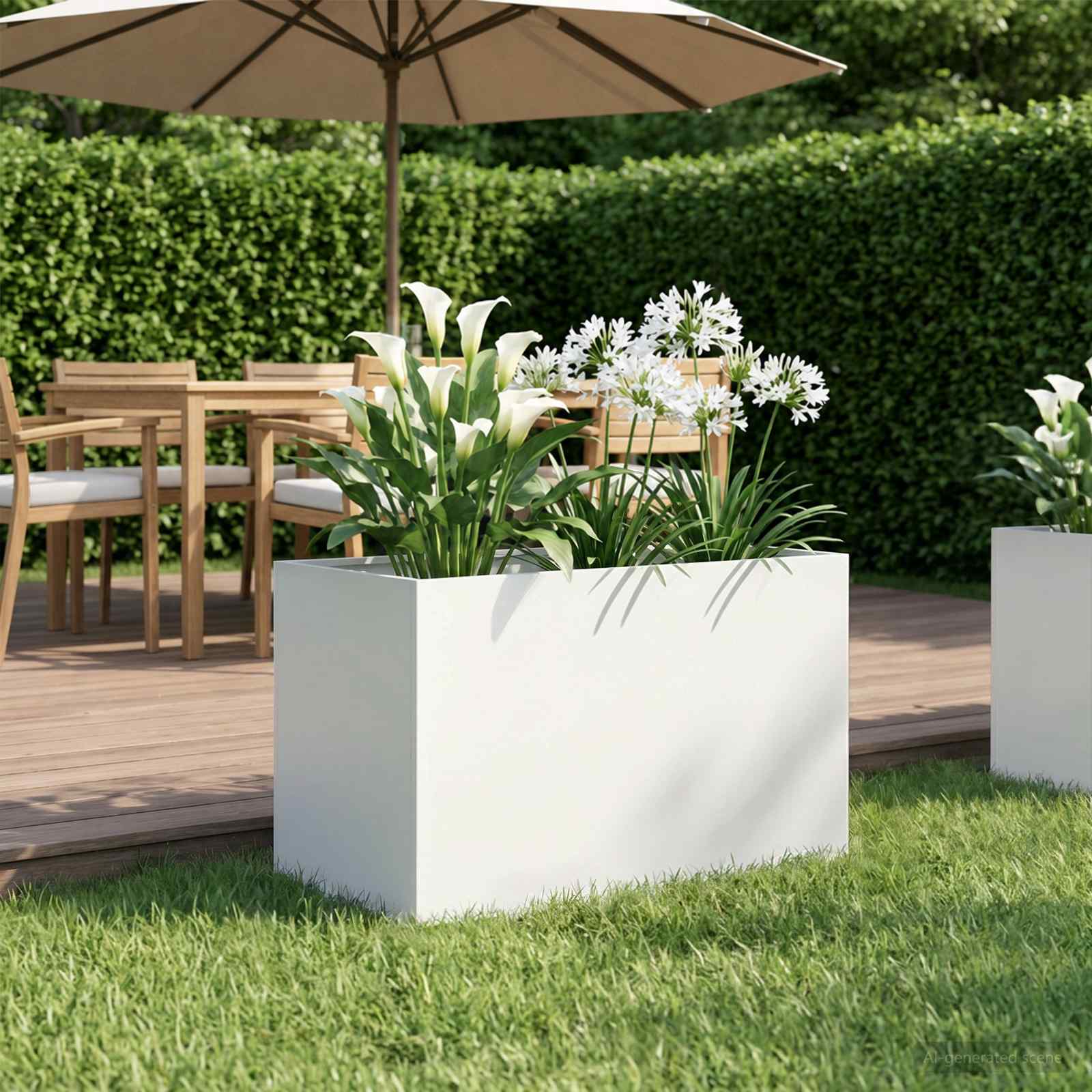 Vaso da giardino Bianco 50 x 40 x 40 cm