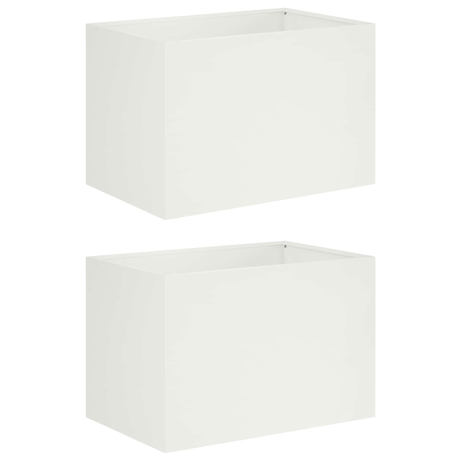 Vaso da giardino 2 pz Bianco 50 x 40 x 40 cm