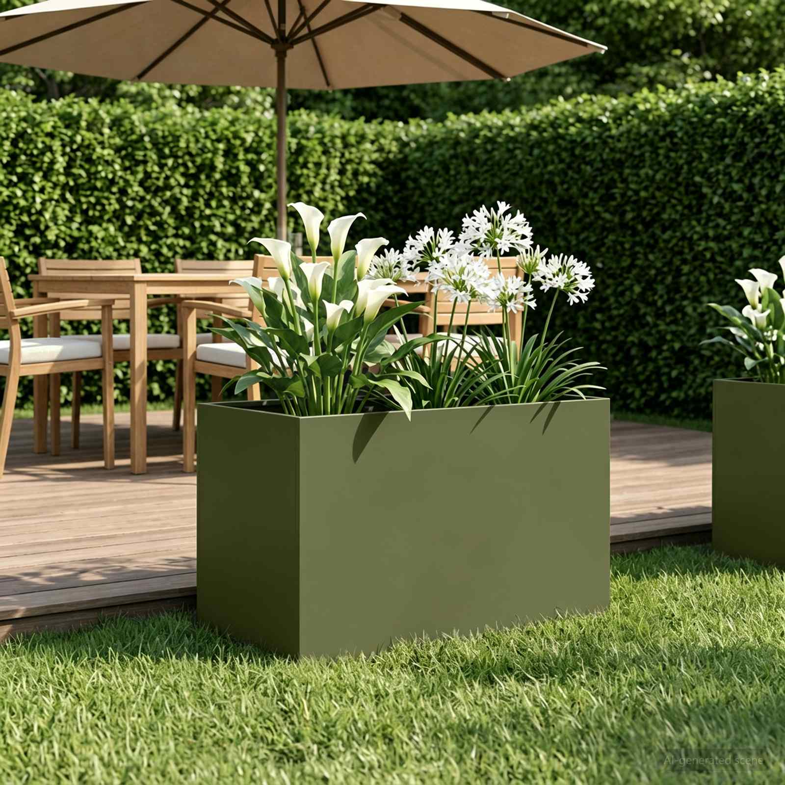 Vaso da giardino Verde Oliva 50 x 40 x 40 cm
