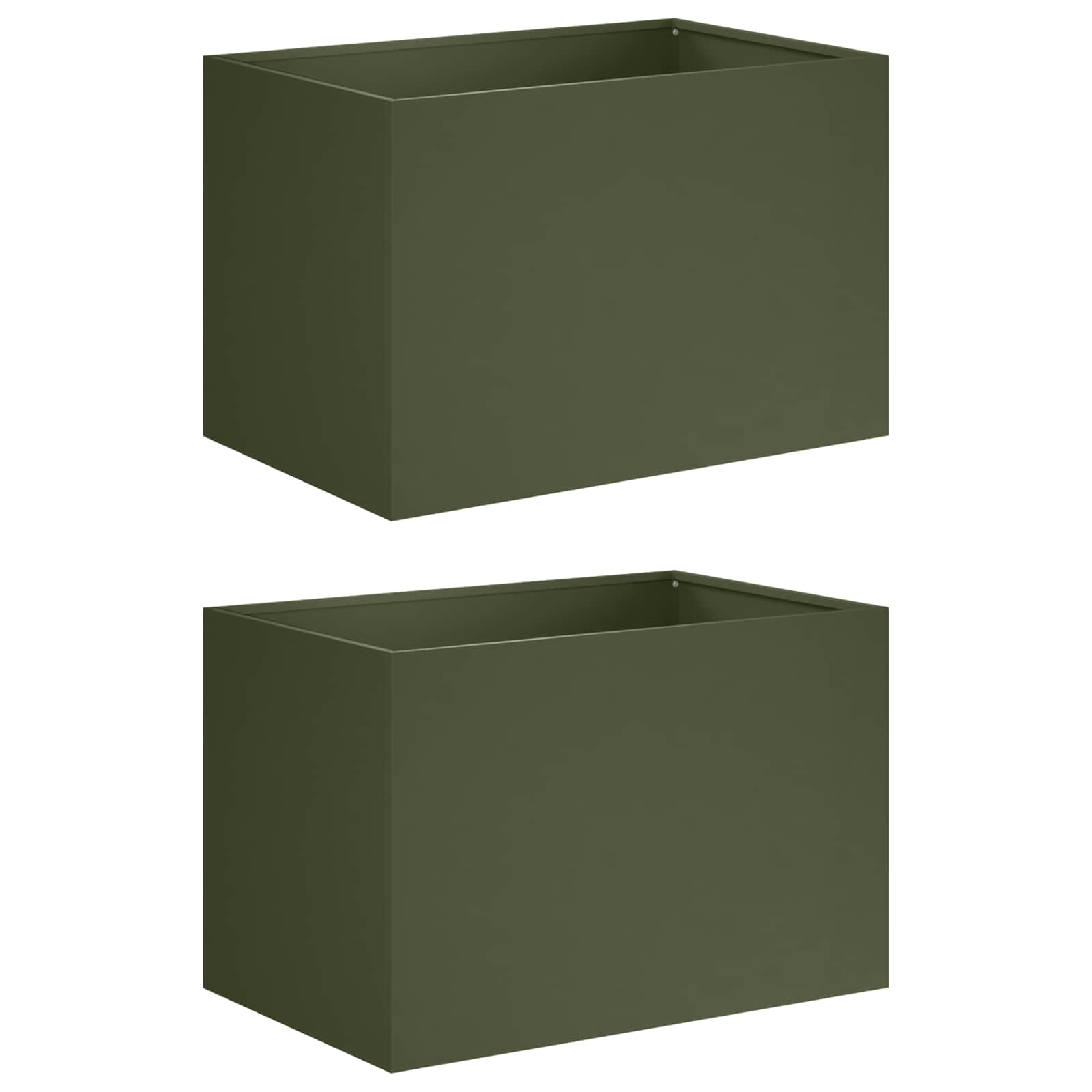 Vaso da giardino 2 pz Verde Oliva 50 x 40 x 40 cm