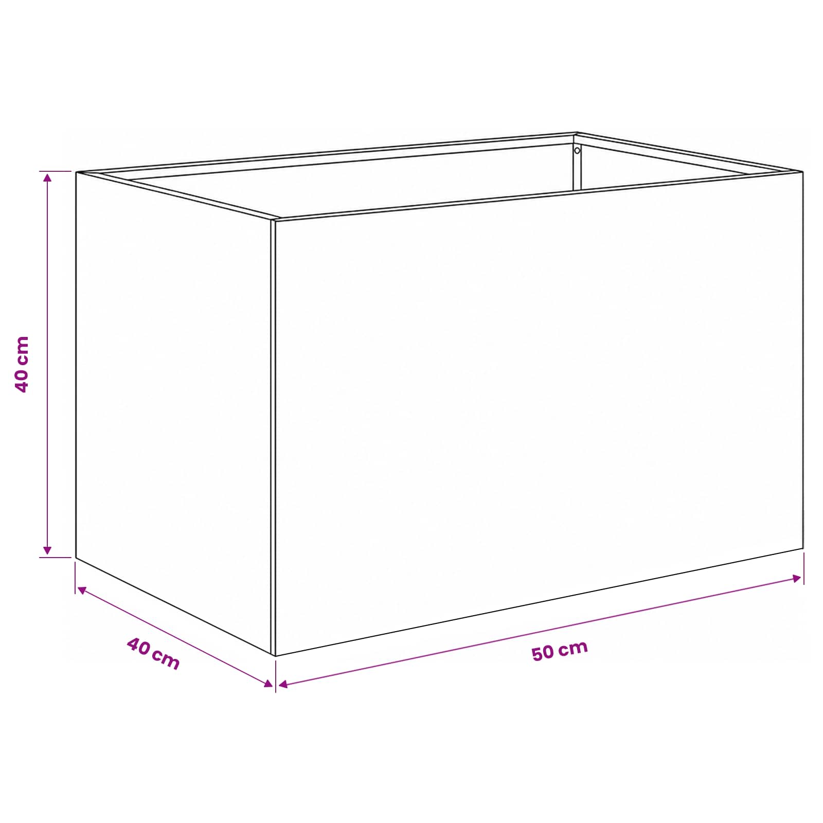 Vaso da giardino Argento 50 x 40 x 40 cm Acciaio zincato
