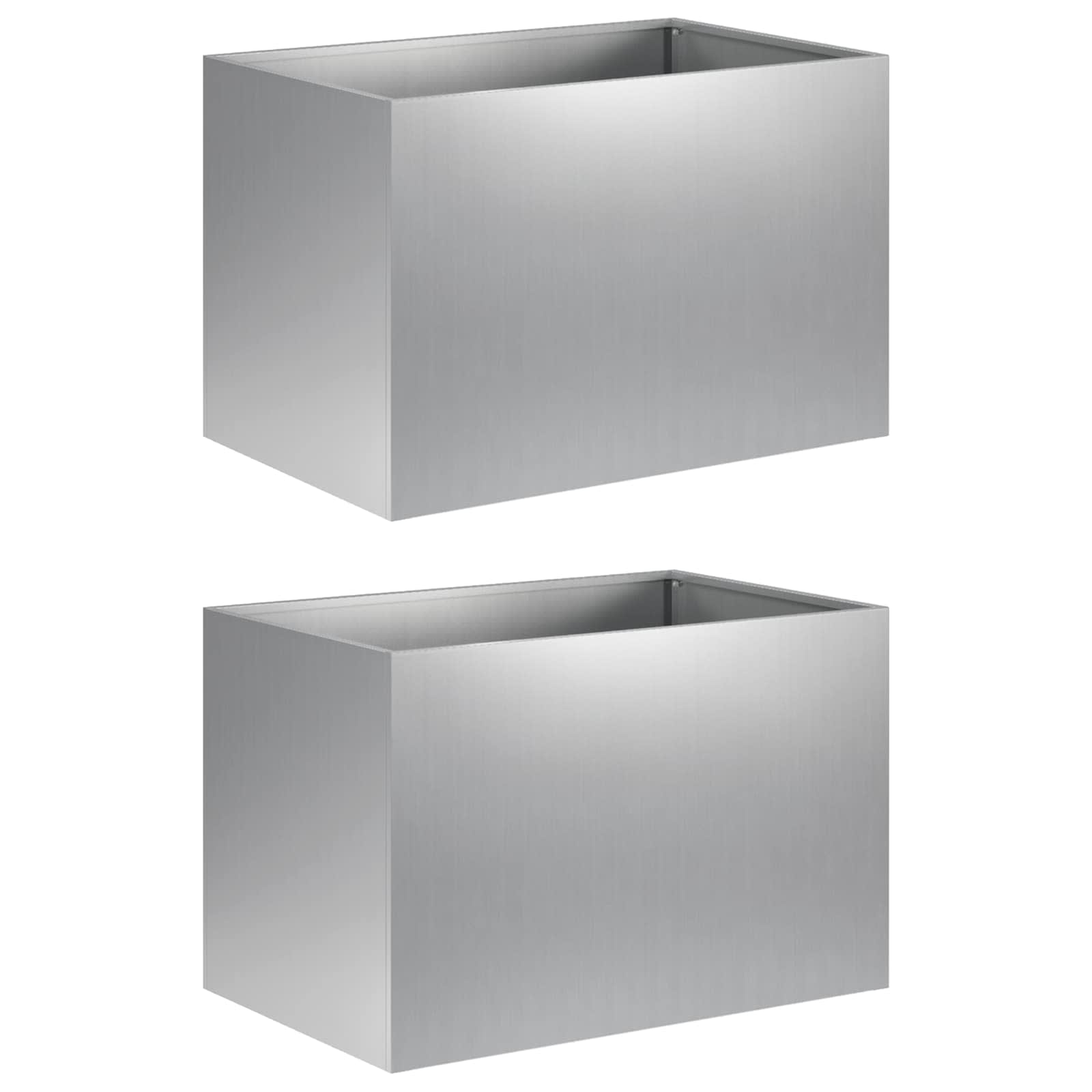 Vaso da giardino 2 pz Argento 50 x 40 x 40 cm Acciaio zincato