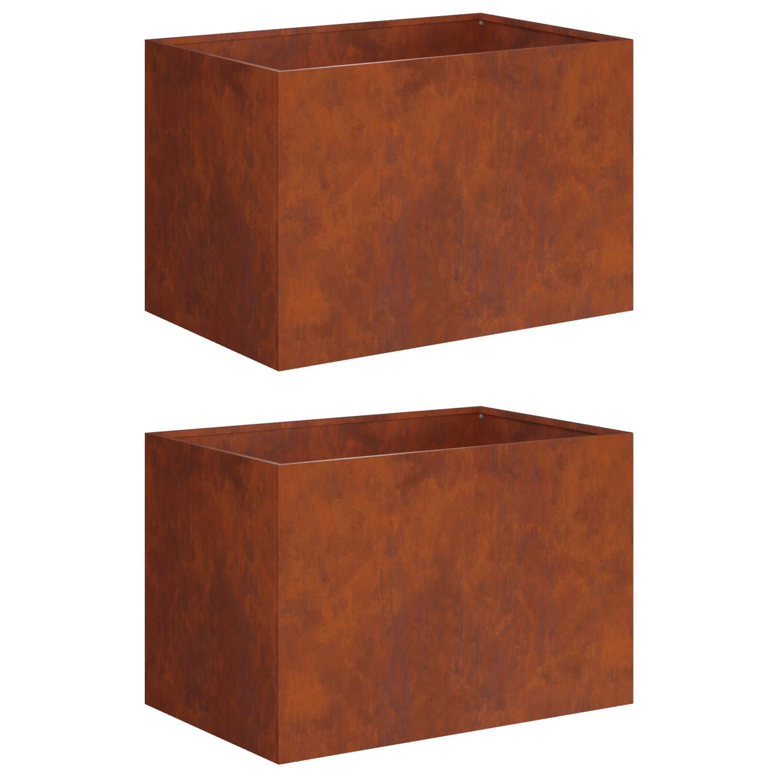 Vaso da giardino 2 pz Ruggine 50 x 40 x 40 cm Acciaio Corten
