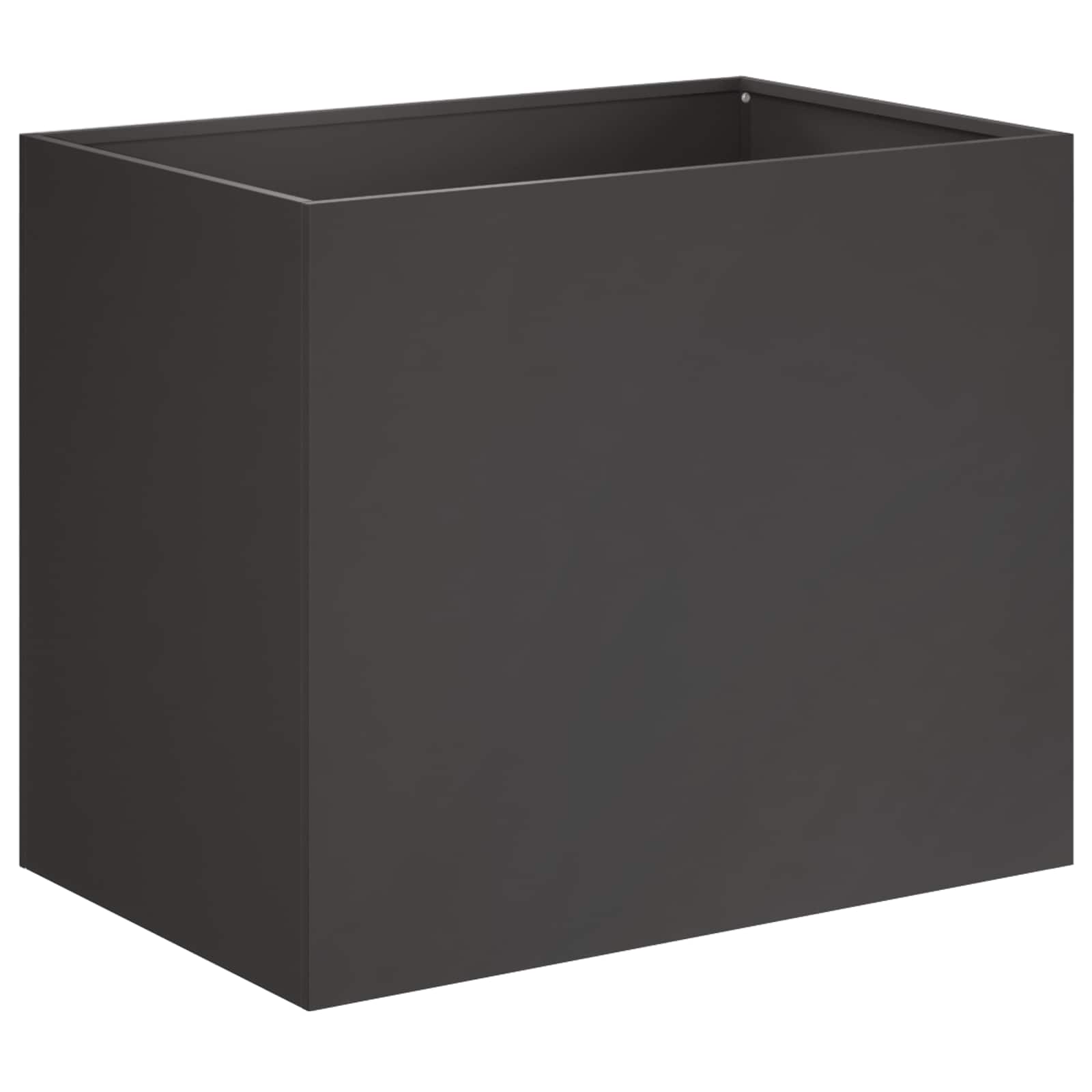 Vaso da giardino Nero 50 x 40 x 50 cm Acciaio laminato a freddo