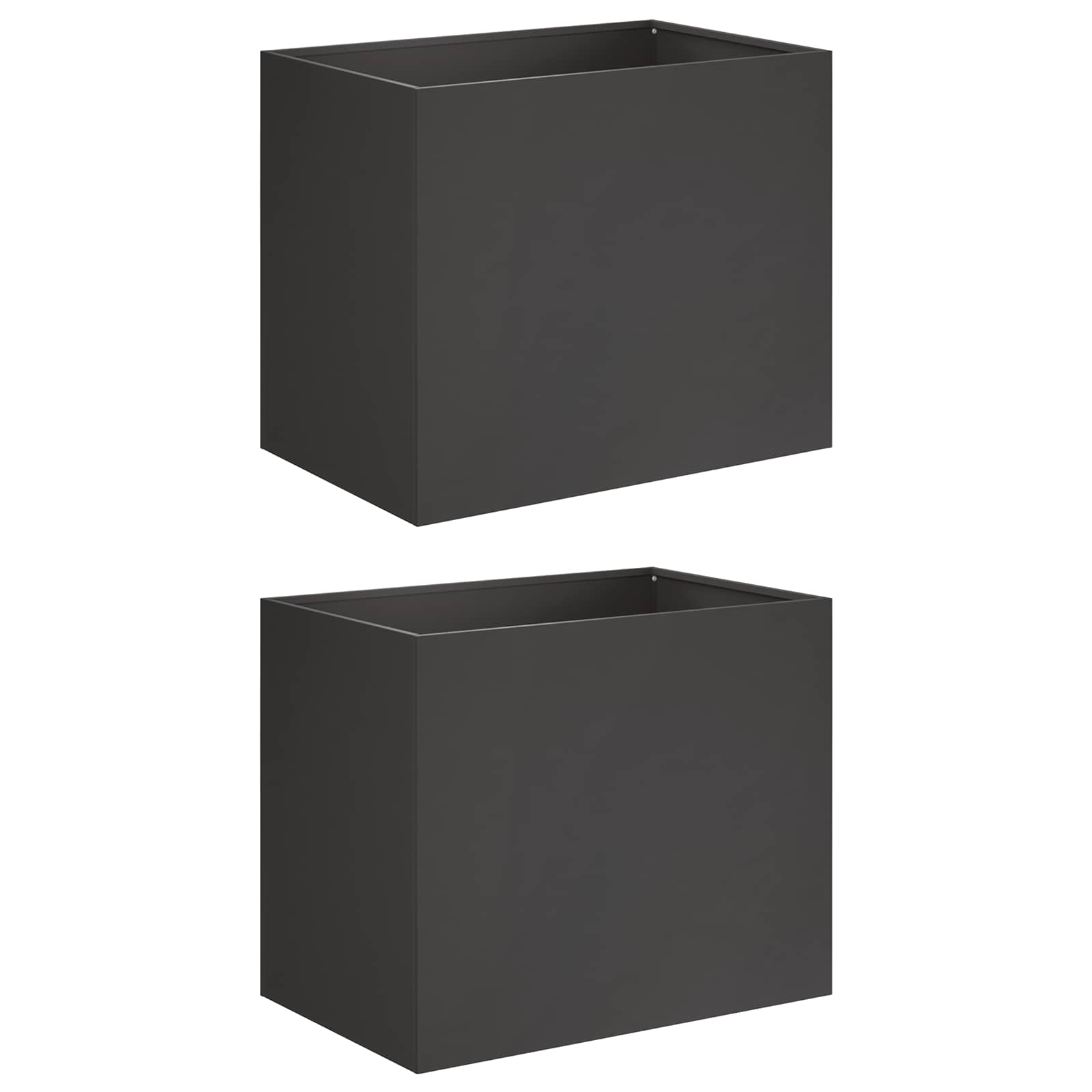Vaso da giardino 2 pz Nero 50 x 40 x 50 cm