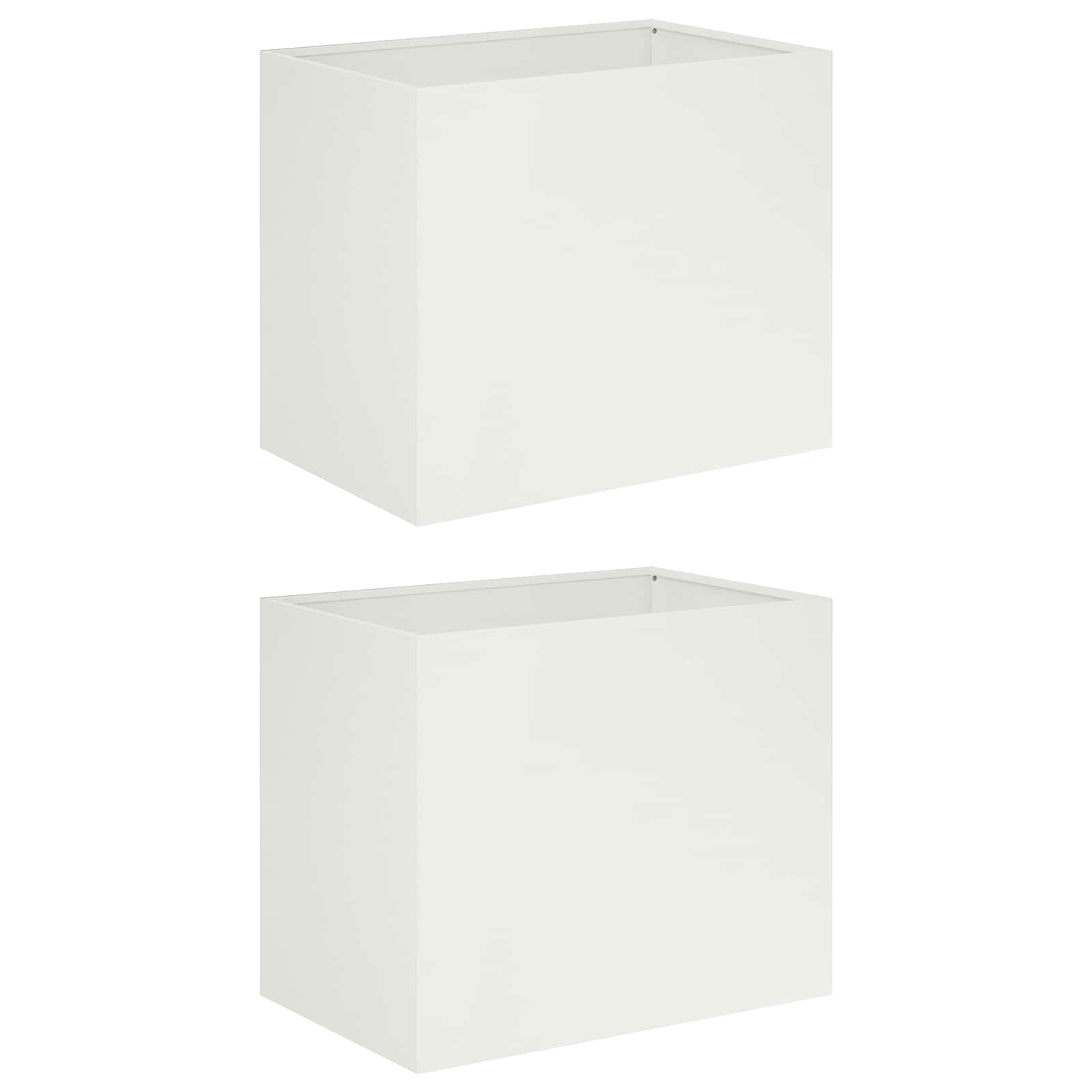 Vaso da giardino 2 pz Bianco 50 x 40 x 50 cm