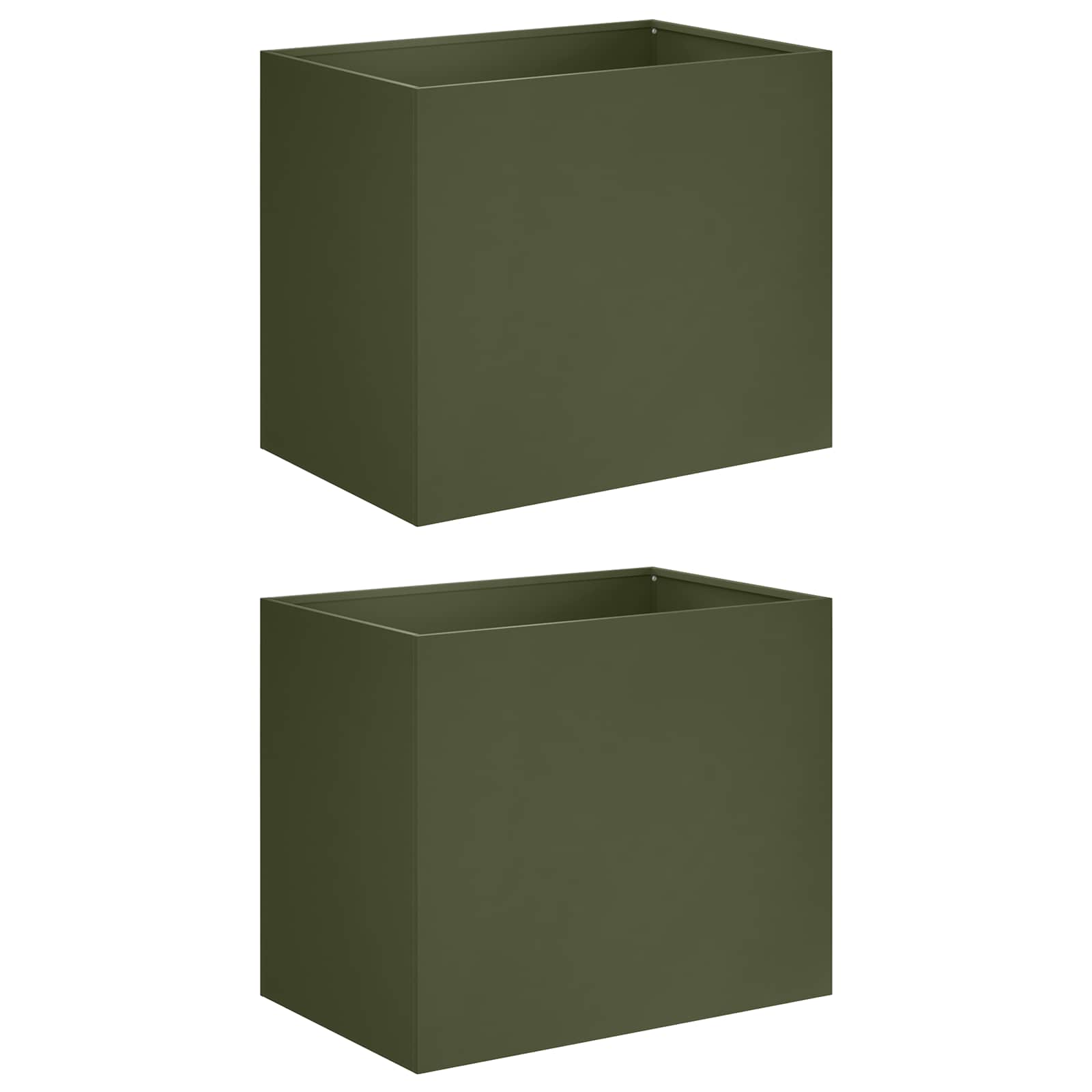 Vaso da giardino 2 pz Verde Oliva 50 x 40 x 50 cm