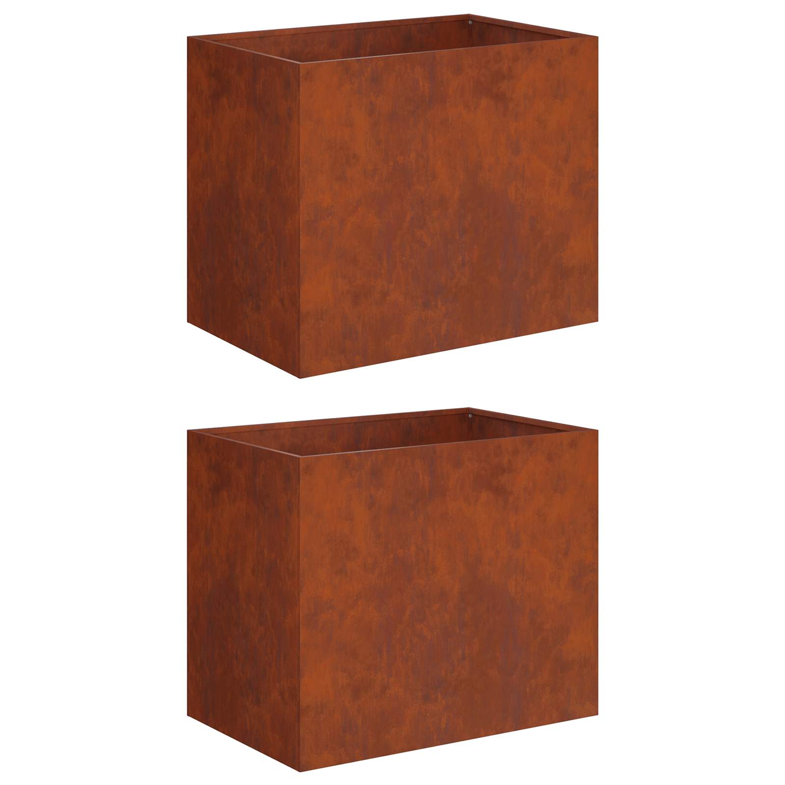 Vaso da giardino 2 pz Ruggine 50 x 40 x 50 cm Acciaio Corten