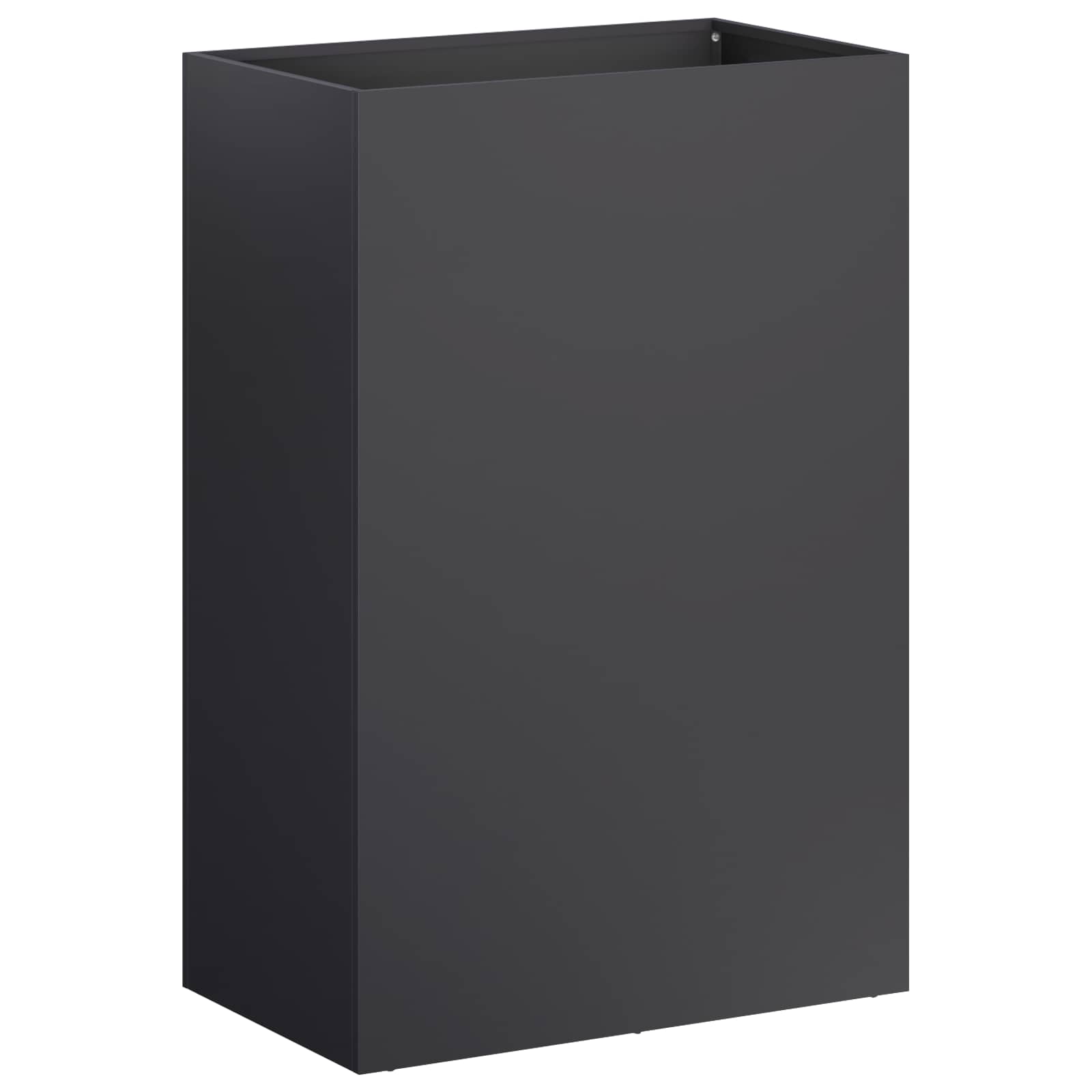 Vaso da giardino Nero 50 x 40 x 75 cm Acciaio laminato a freddo