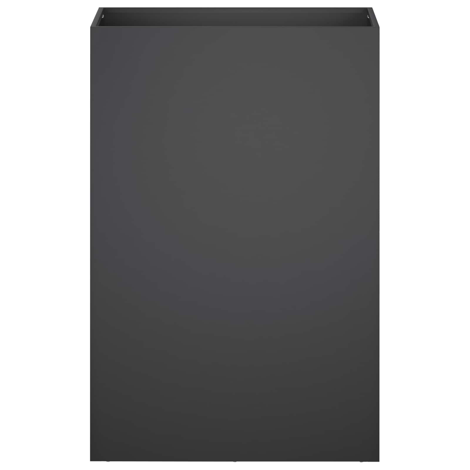 Vaso da giardino Nero 50 x 40 x 75 cm Acciaio laminato a freddo