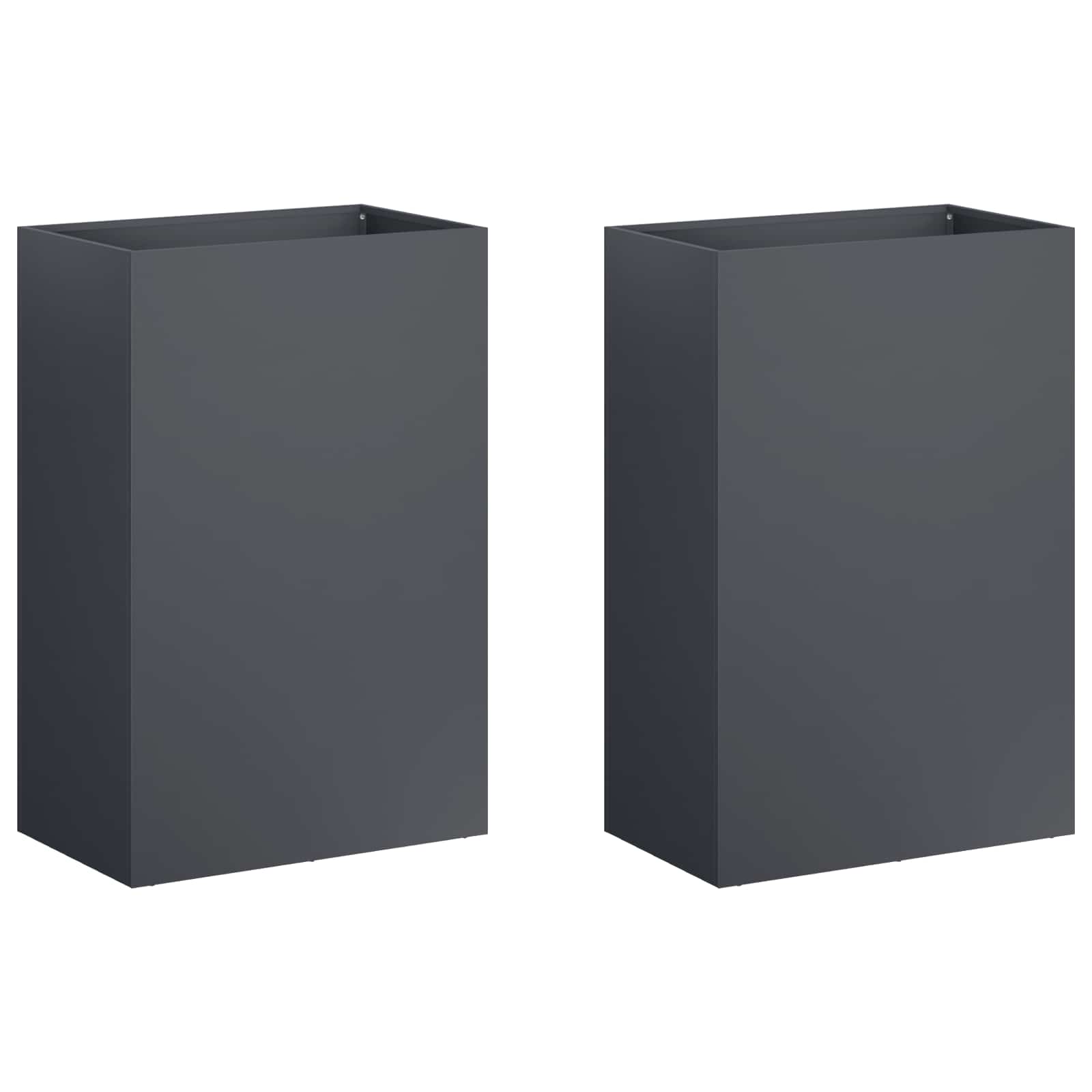 Vaso da giardino 2 pz Antracite 50 x 40 x 75 cm