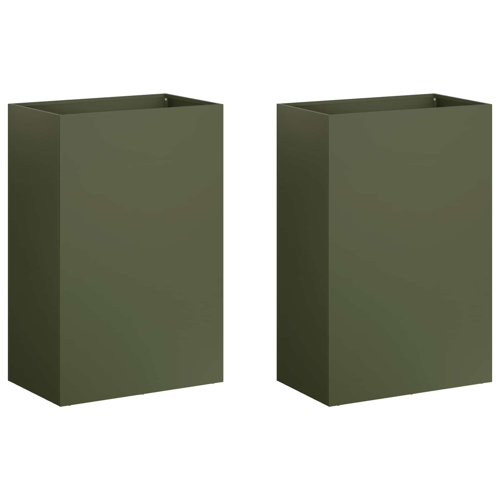 Vaso da giardino 2 pz Verde Oliva 50 x 40 x 75 cm