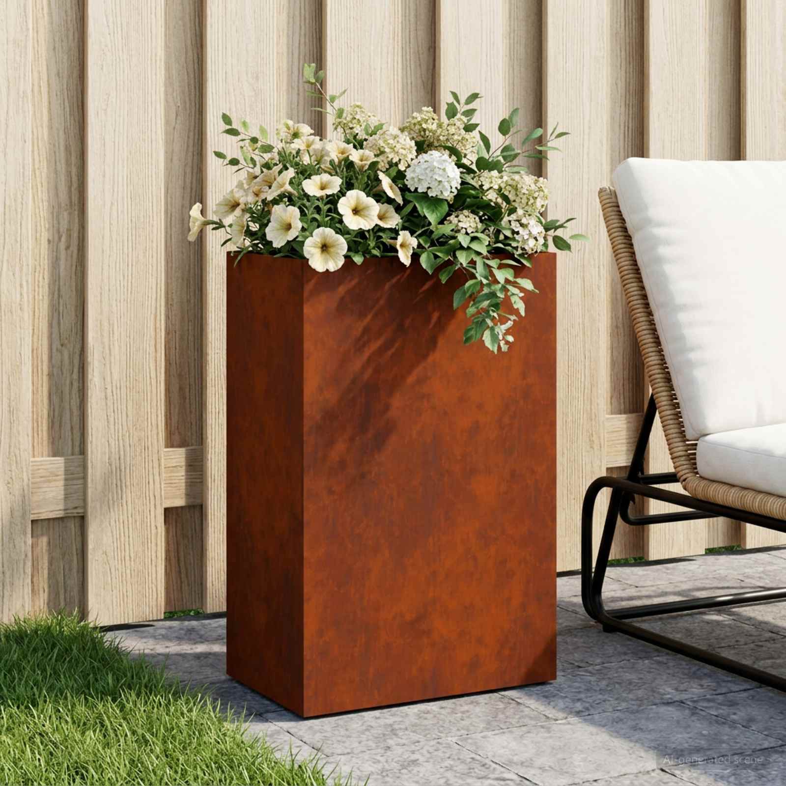 Vaso da giardino Ruggine 50 x 40 x 75 cm Acciaio Corten