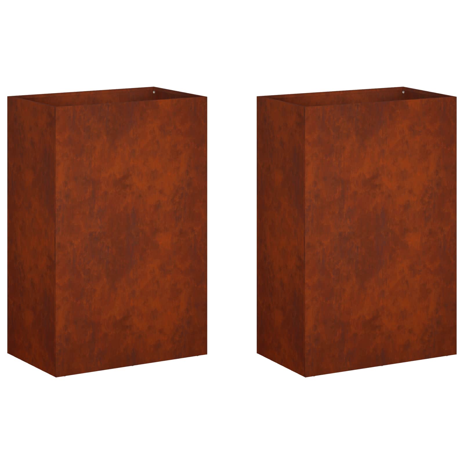 Vaso da giardino 2 pz Ruggine 50 x 40 x 75 cm Acciaio Corten