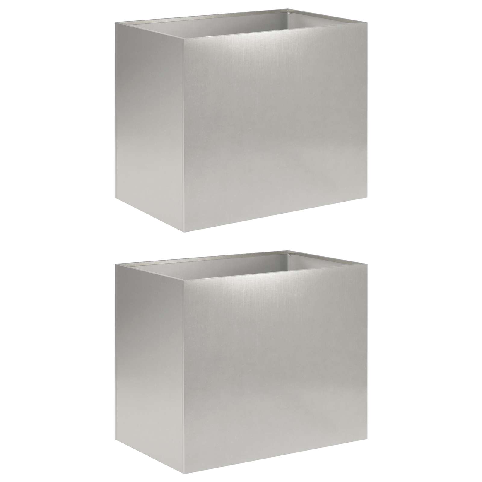 Vaso da giardino 2 pz Argento 60 x 40 x 50 cm Acciaio Inox