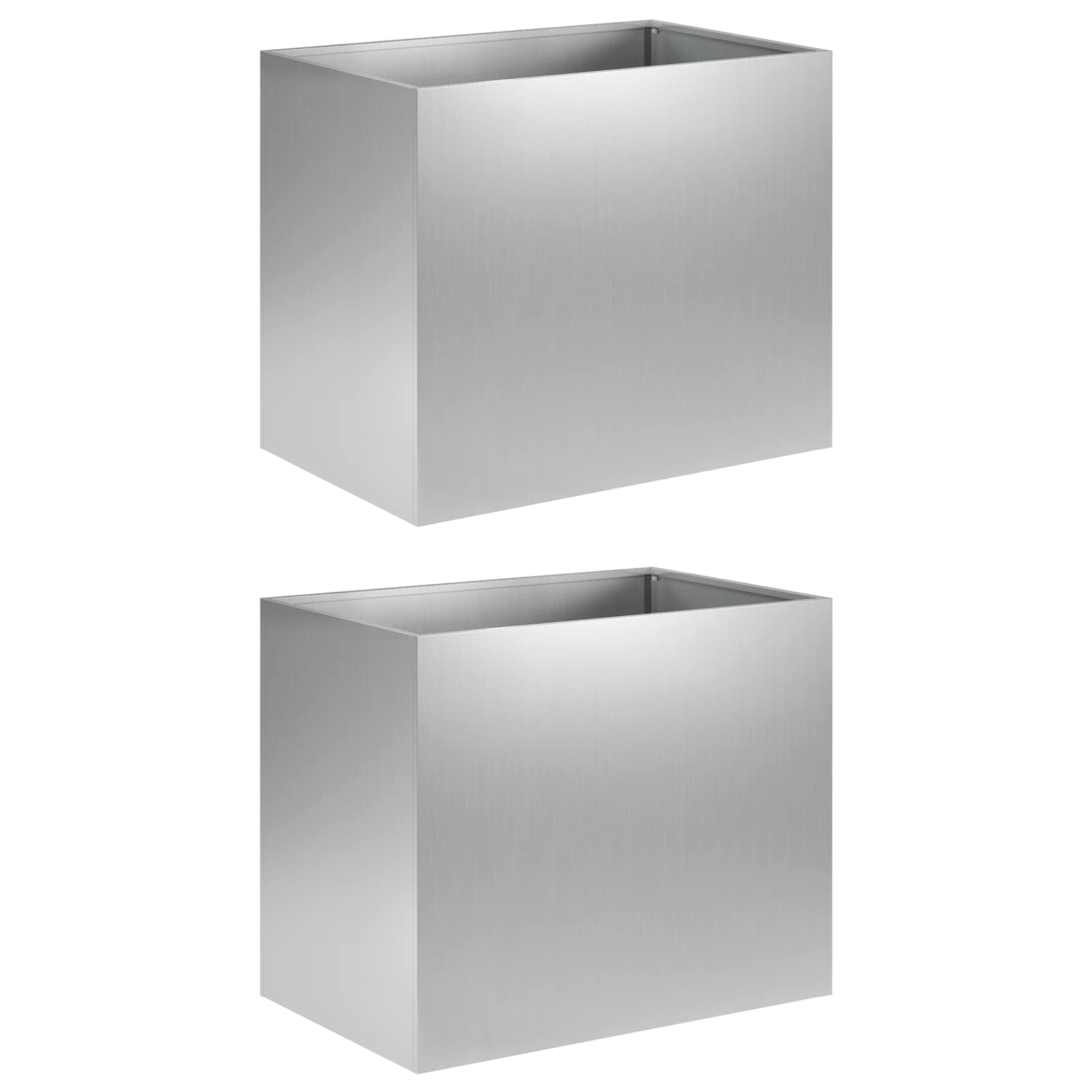 Vaso da giardino 2 pz Argento 60 x 40 x 50 cm Acciaio zincato