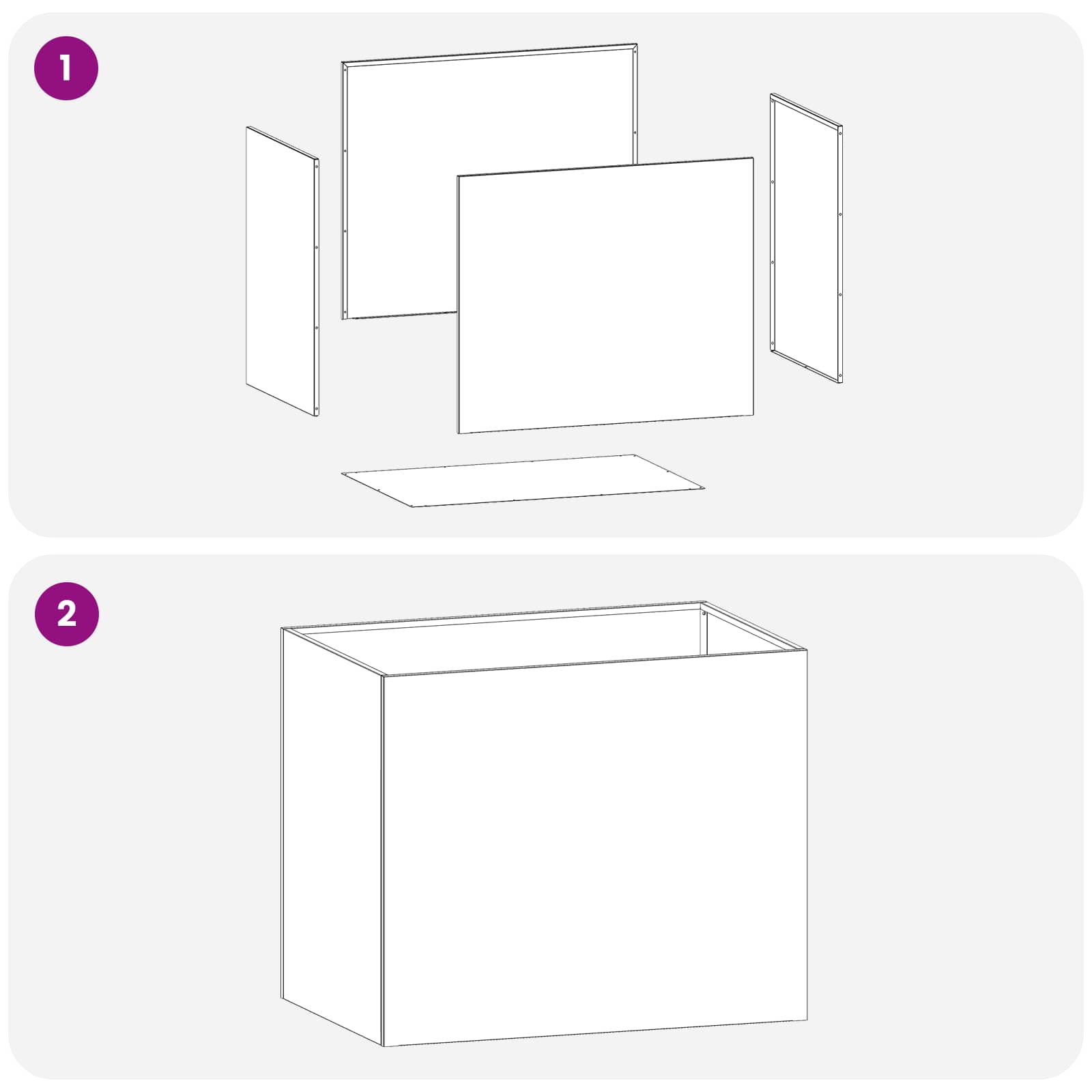 Vaso da giardino 2 pz Argento 60 x 40 x 50 cm Acciaio zincato