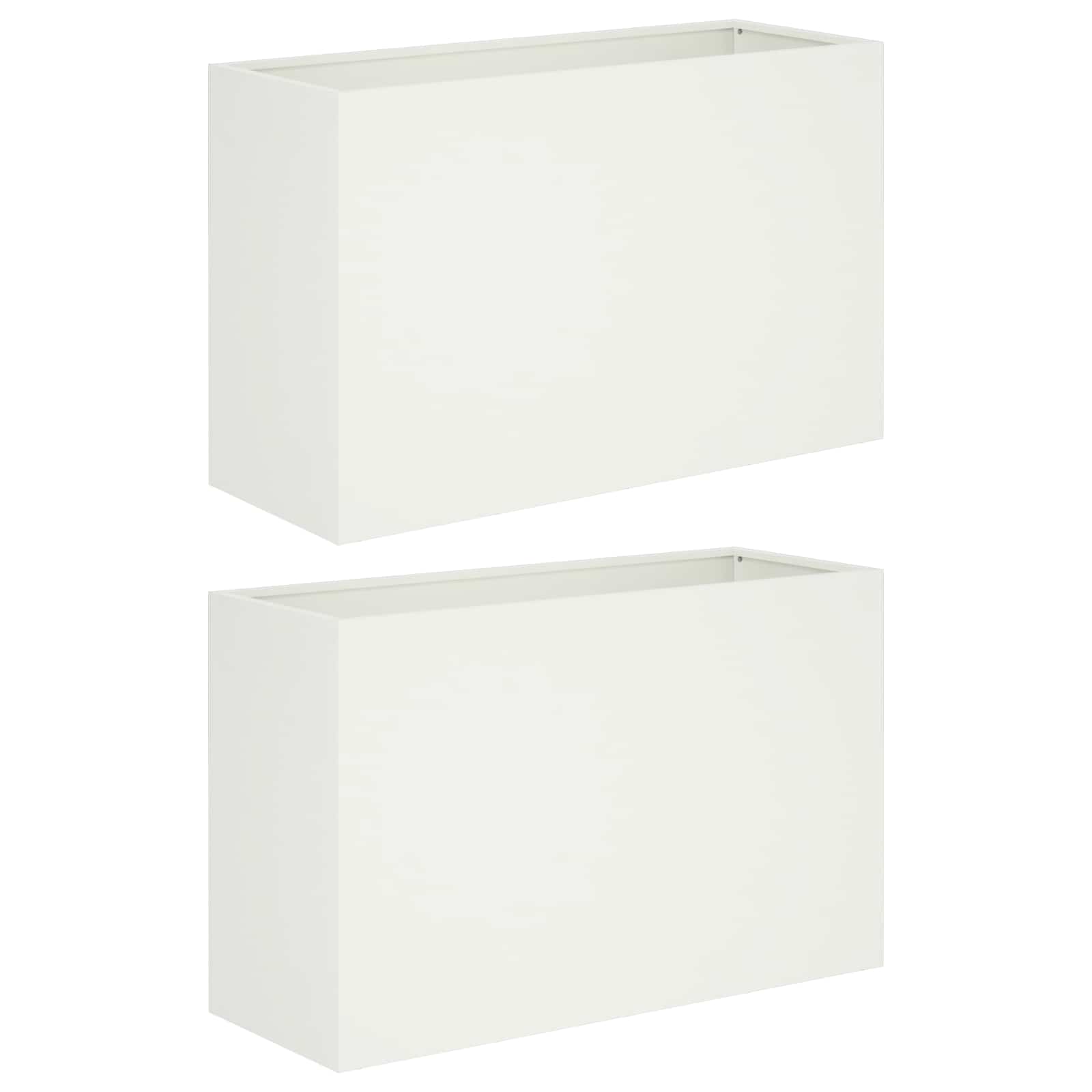 Vaso da giardino 2 pz Bianco 80 x 40 x 50 cm