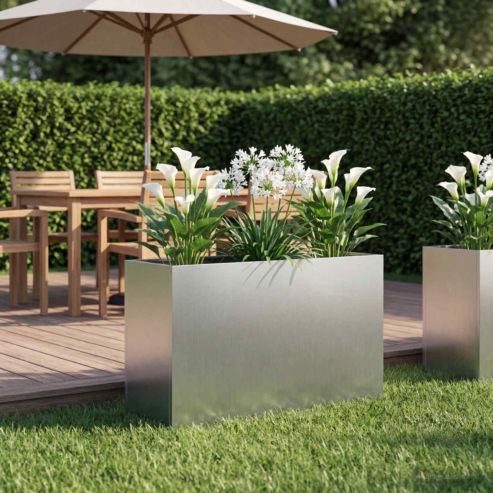 Vaso da giardino Argento 80 x 40 x 50 cm Acciaio zincato