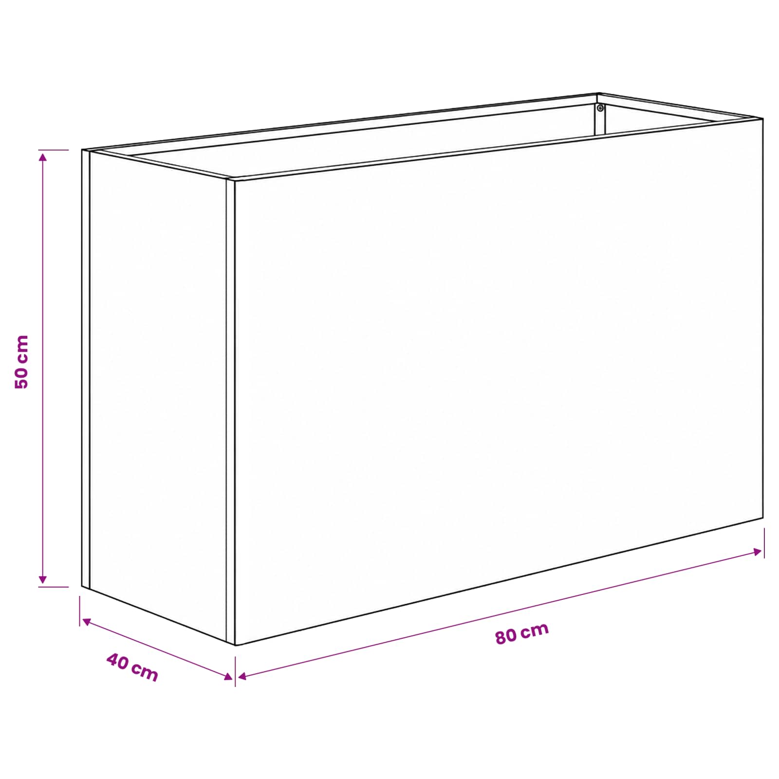 Vaso da giardino Argento 80 x 40 x 50 cm Acciaio zincato