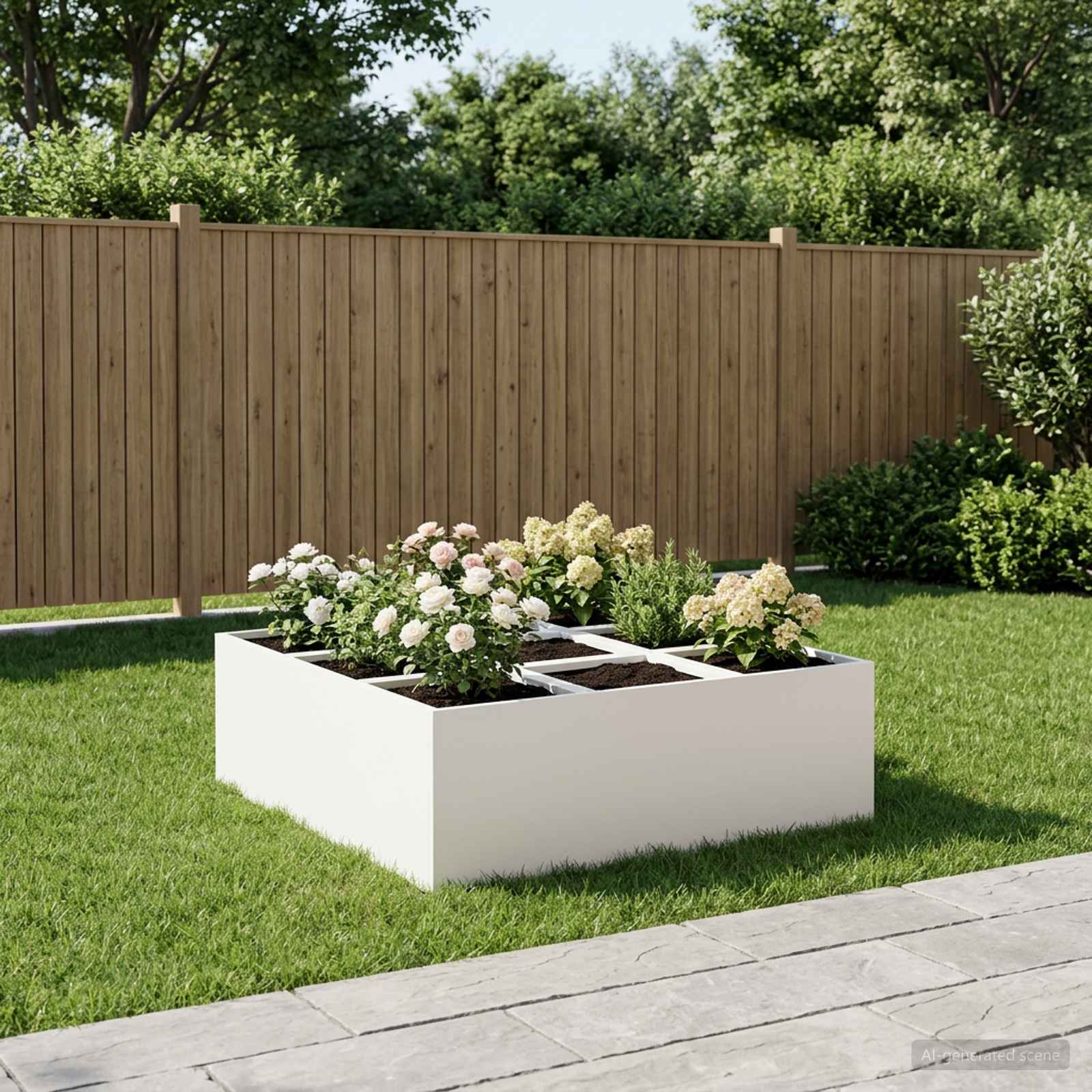 Vaso da giardino Bianco 100 x 100 x 20 cm
