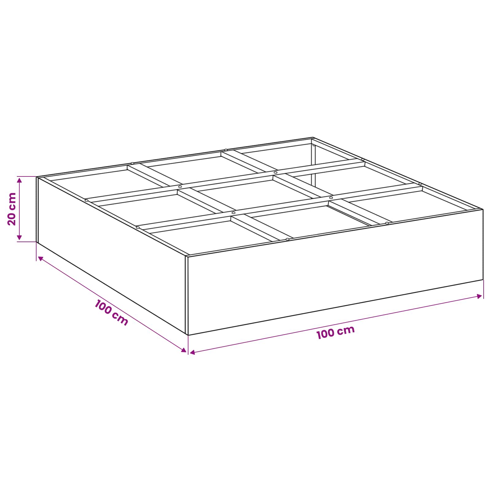 Vaso da giardino Verde Oliva 100 x 100 x 20 cm