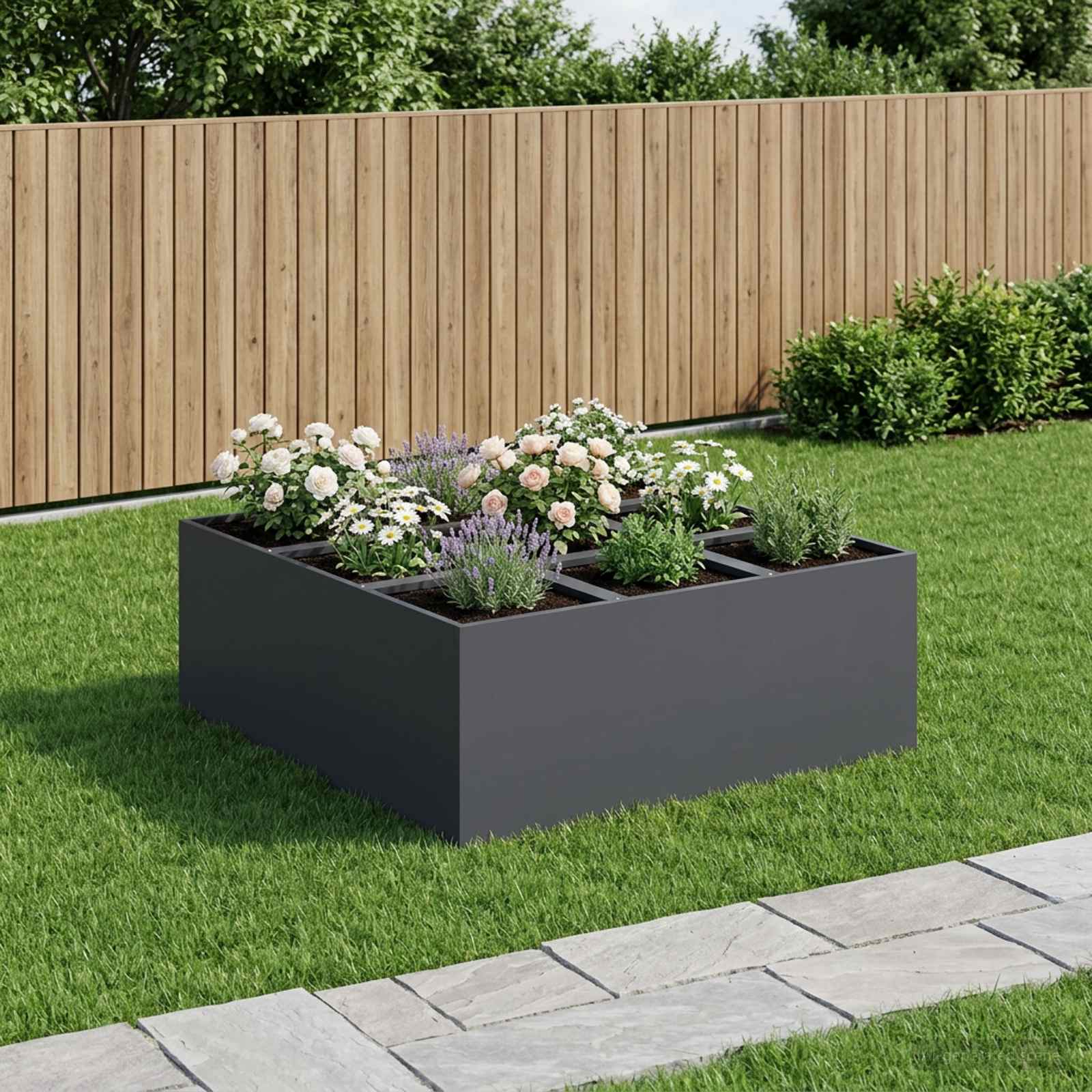Vaso da giardino Antracite 100 x 100 x 30 cm