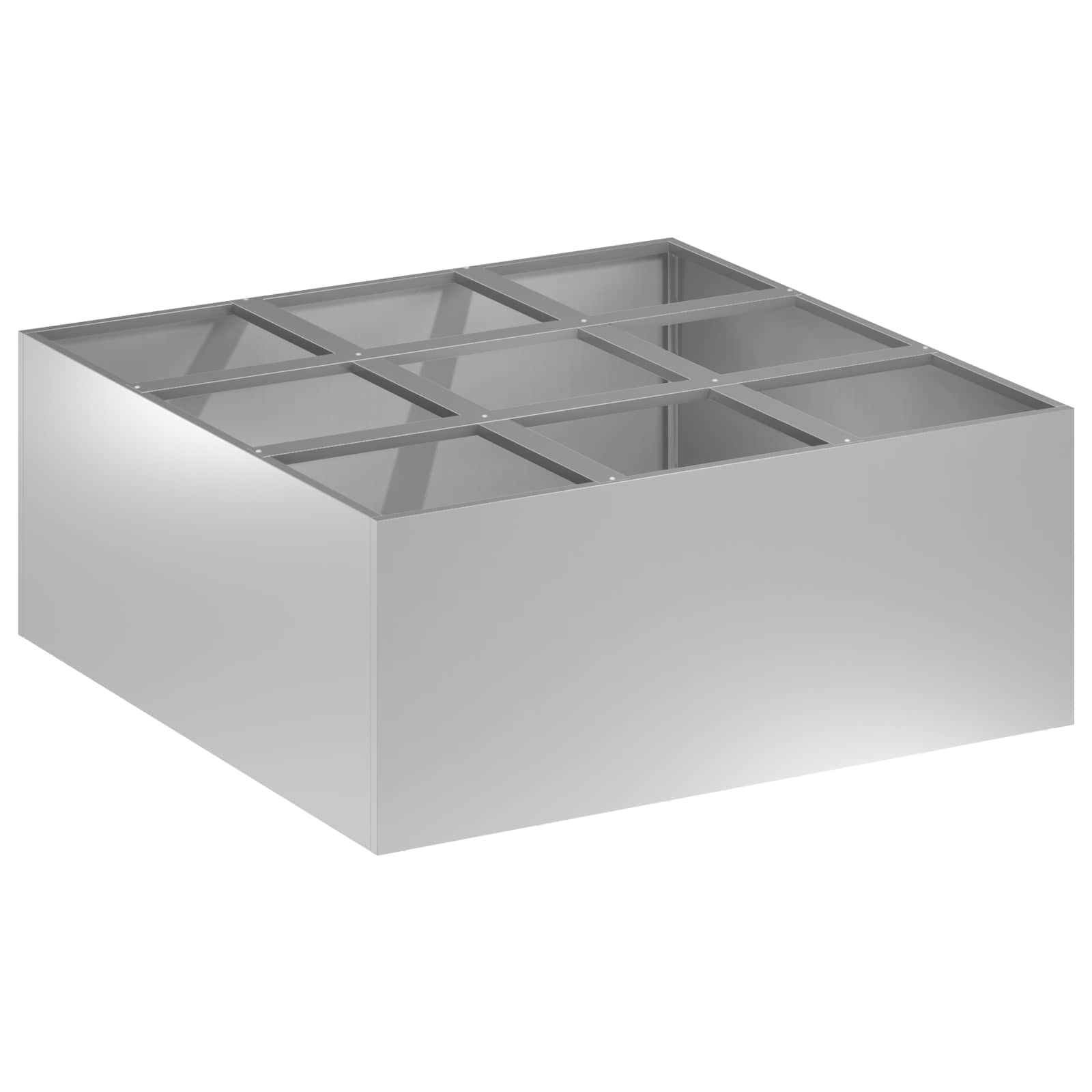 Vaso da giardino Argento 100 x 100 x 30 cm Acciaio zincato