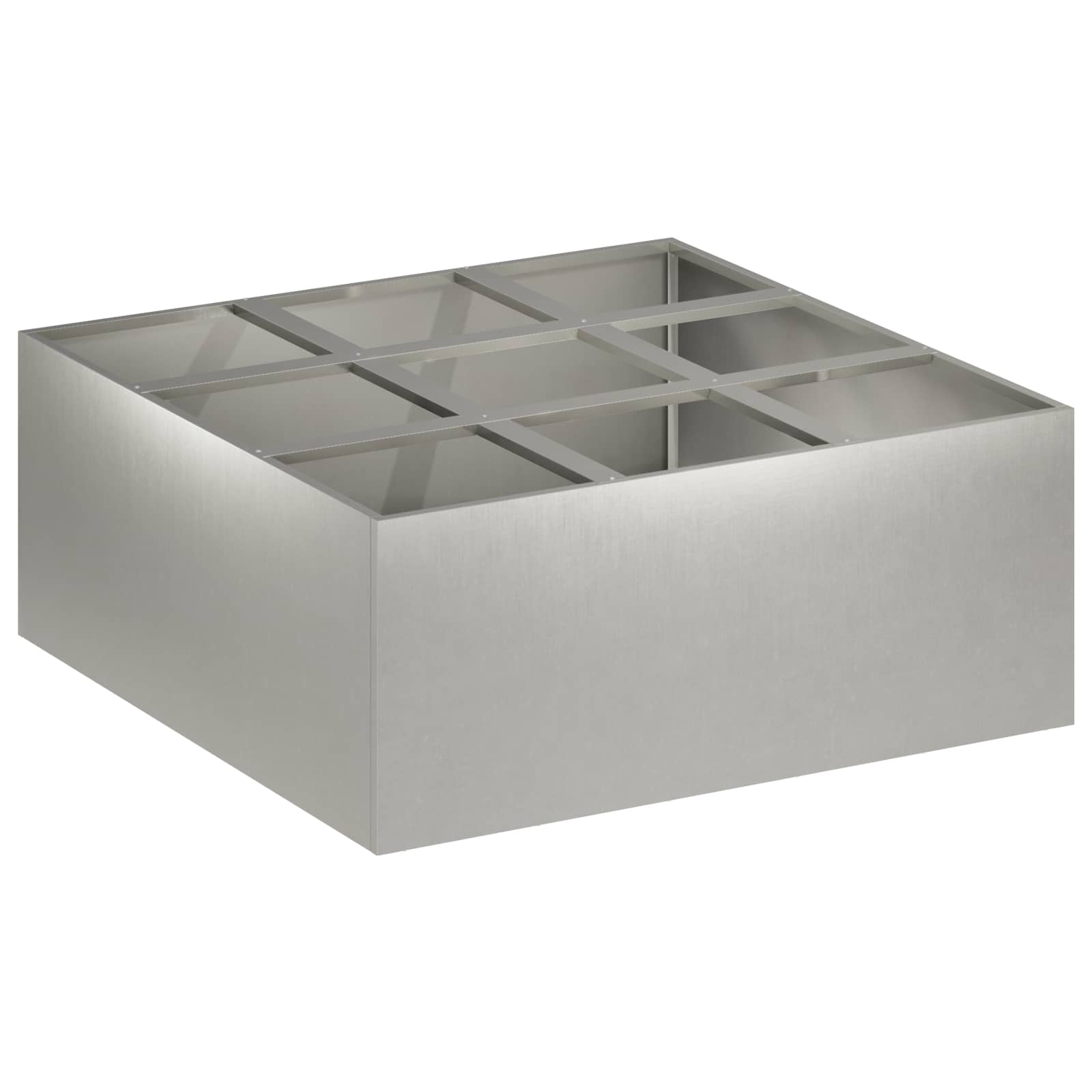 Vaso da giardino Argento 100 x 100 x 40 cm Acciaio Inox