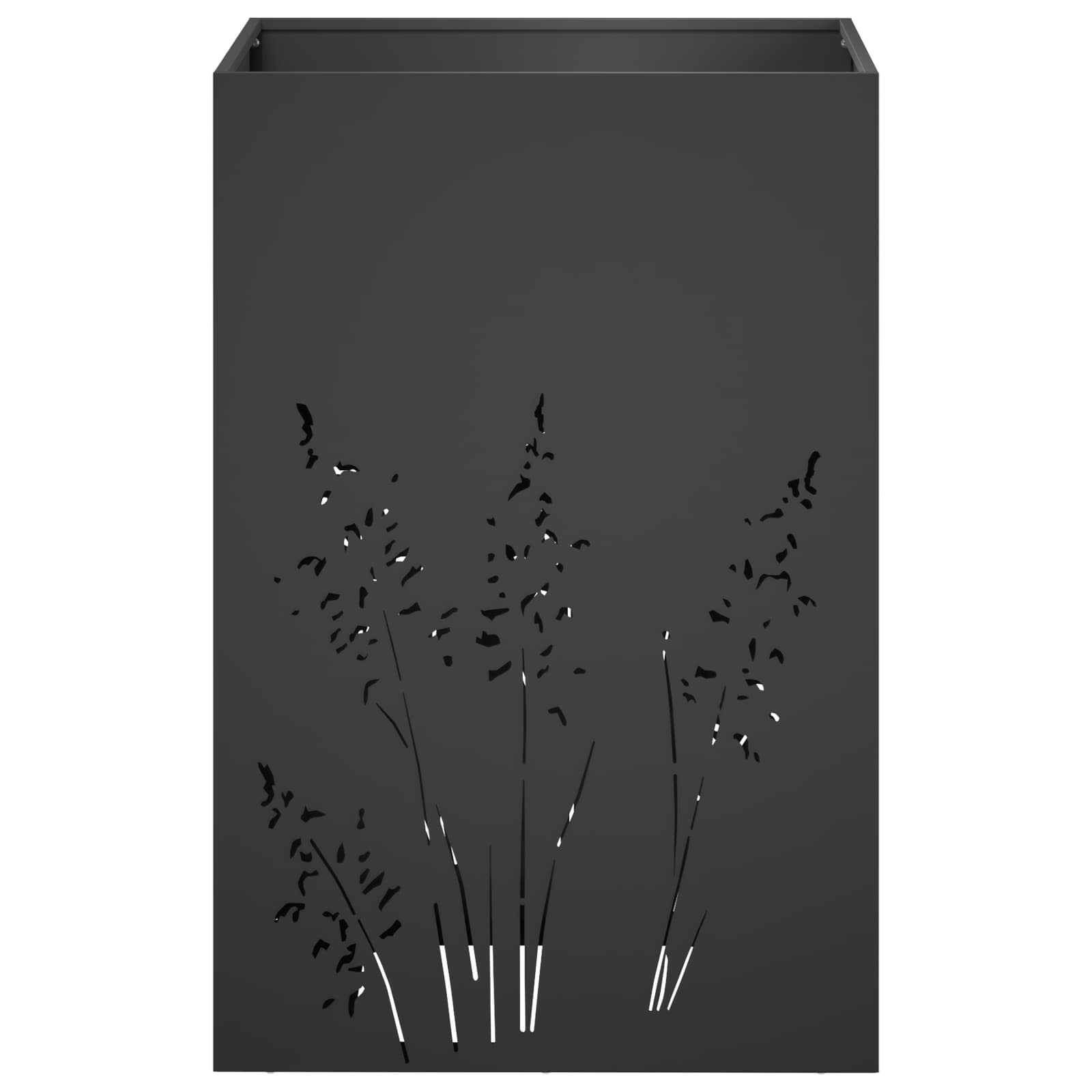 Vaso da giardino Nero 50 x 50 x 75 cm Acciaio laminato a freddo