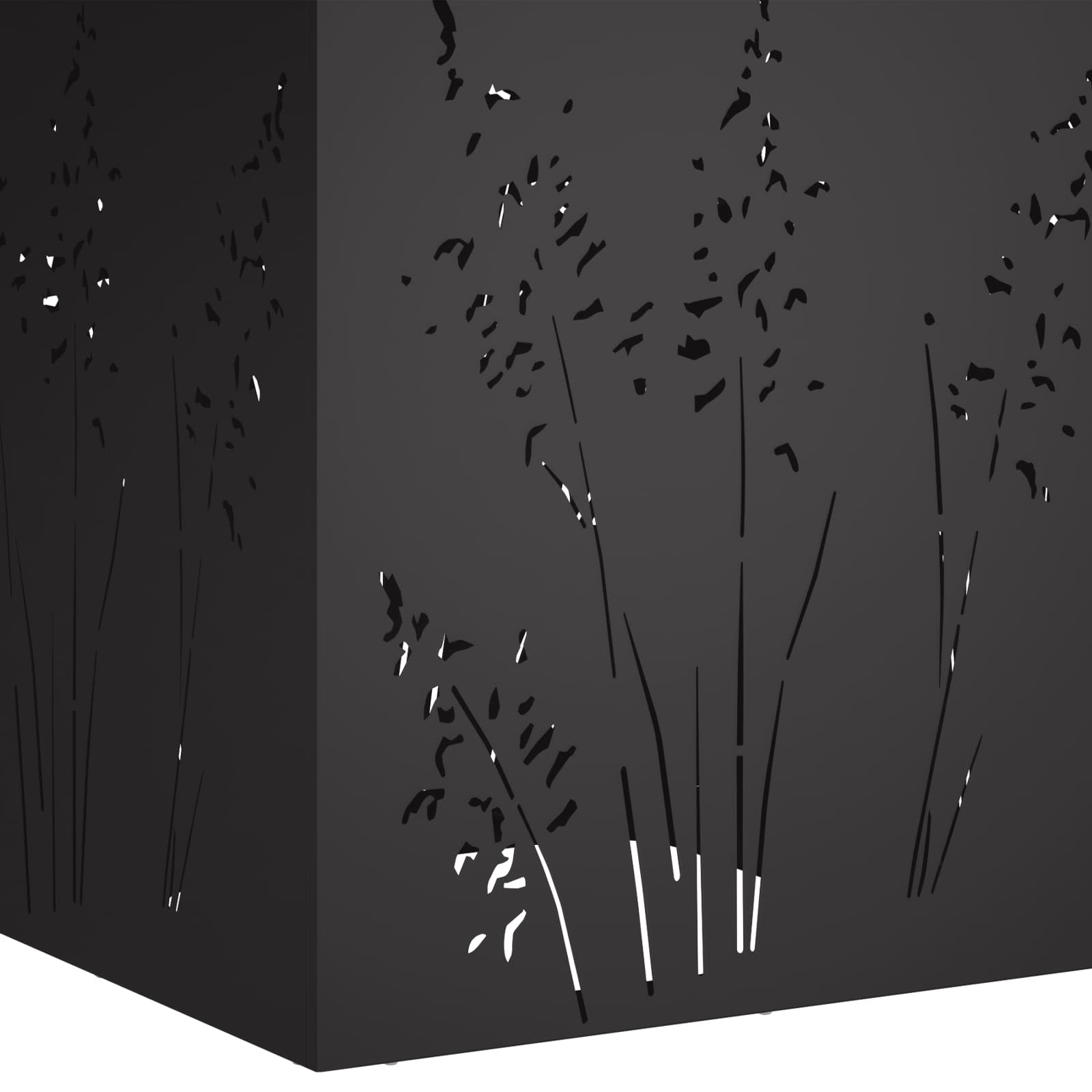Vaso da giardino Nero 50 x 50 x 75 cm Acciaio laminato a freddo