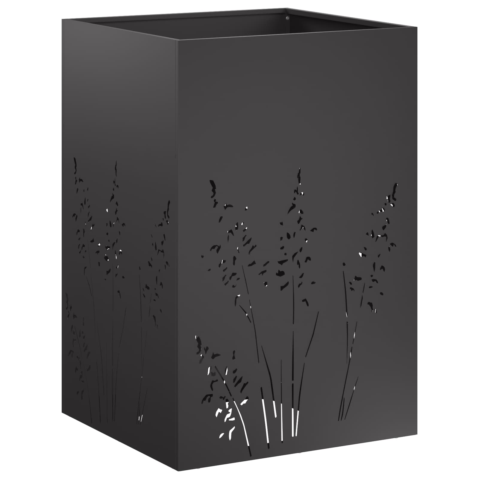 Vaso da giardino 2 pz Nero 50 x 50 x 75 cm