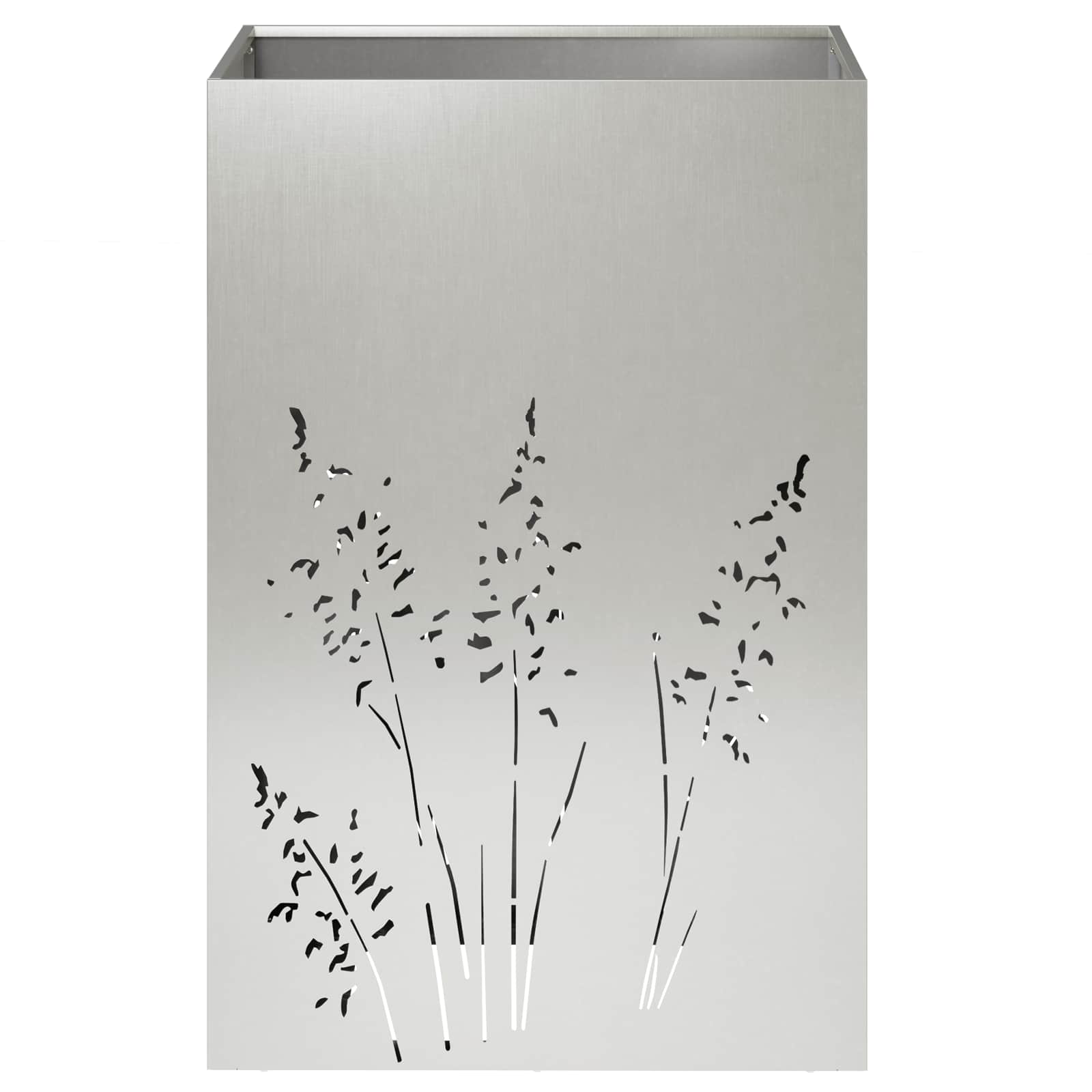 Vaso da giardino Argento 50 x 50 x 75 cm Acciaio Inox