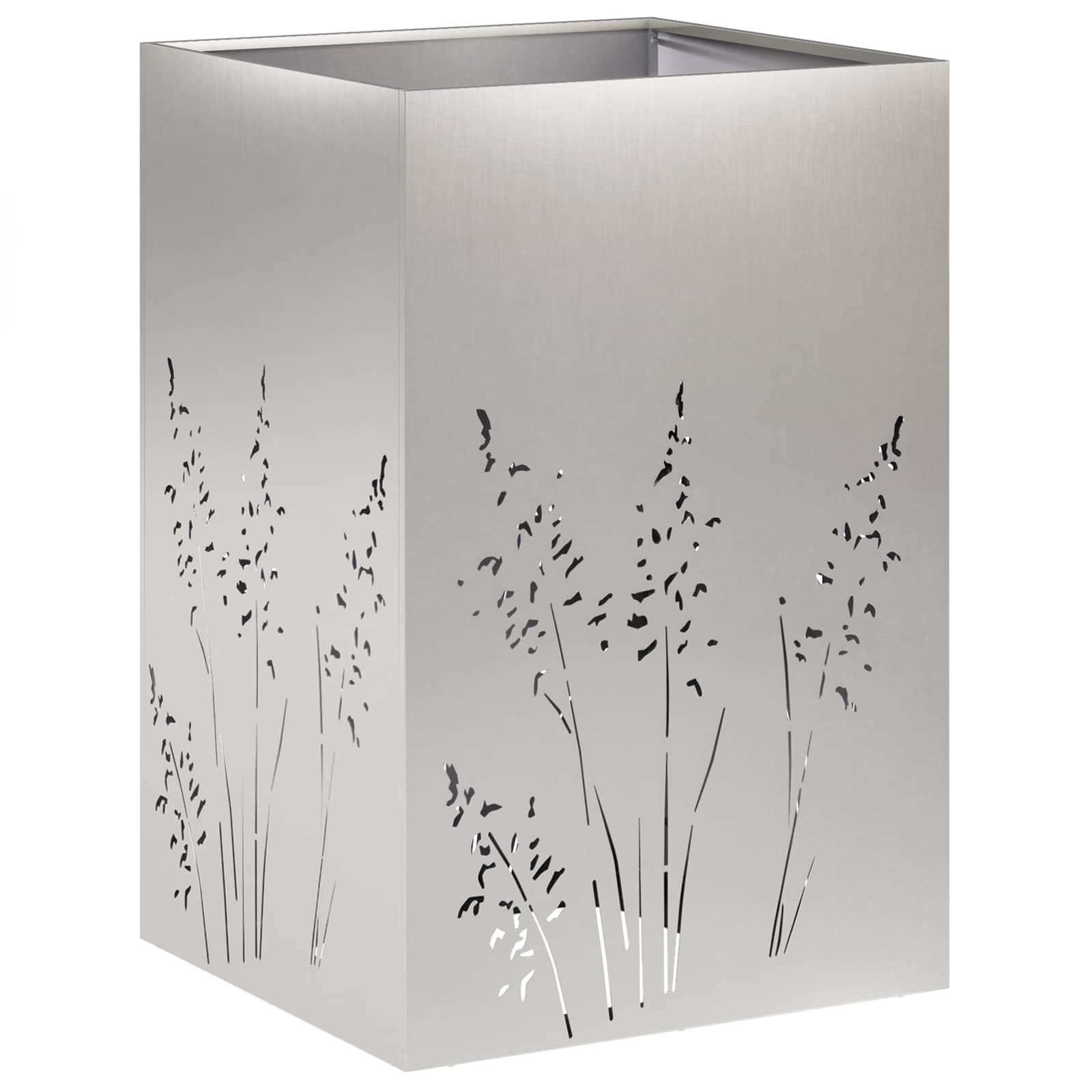 Vaso da giardino 2 pz Argento 50 x 50 x 75 cm Acciaio Inox