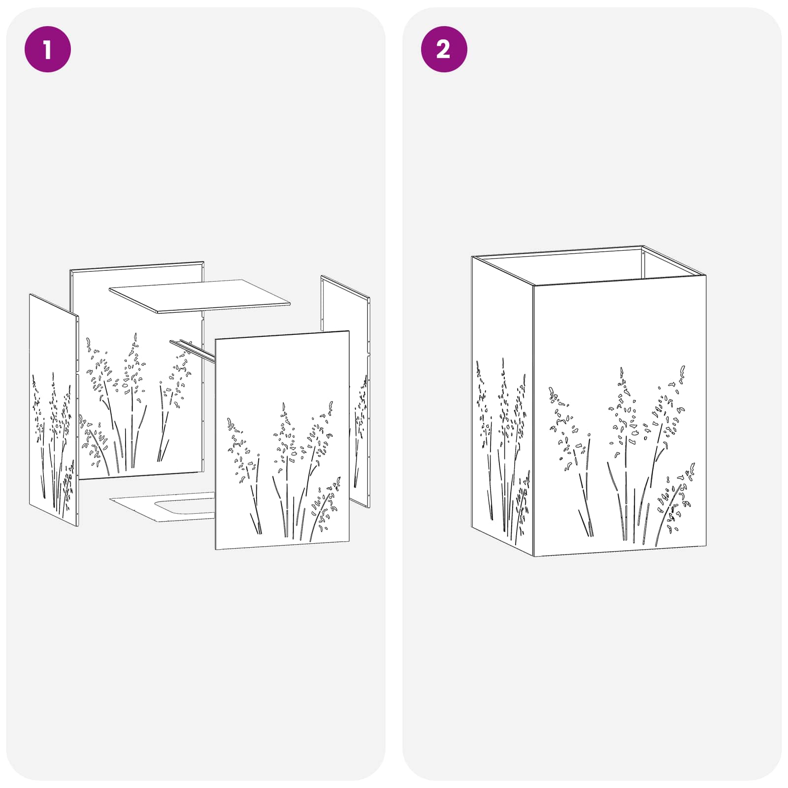Vaso da giardino 2 pz Argento 50 x 50 x 75 cm Acciaio zincato