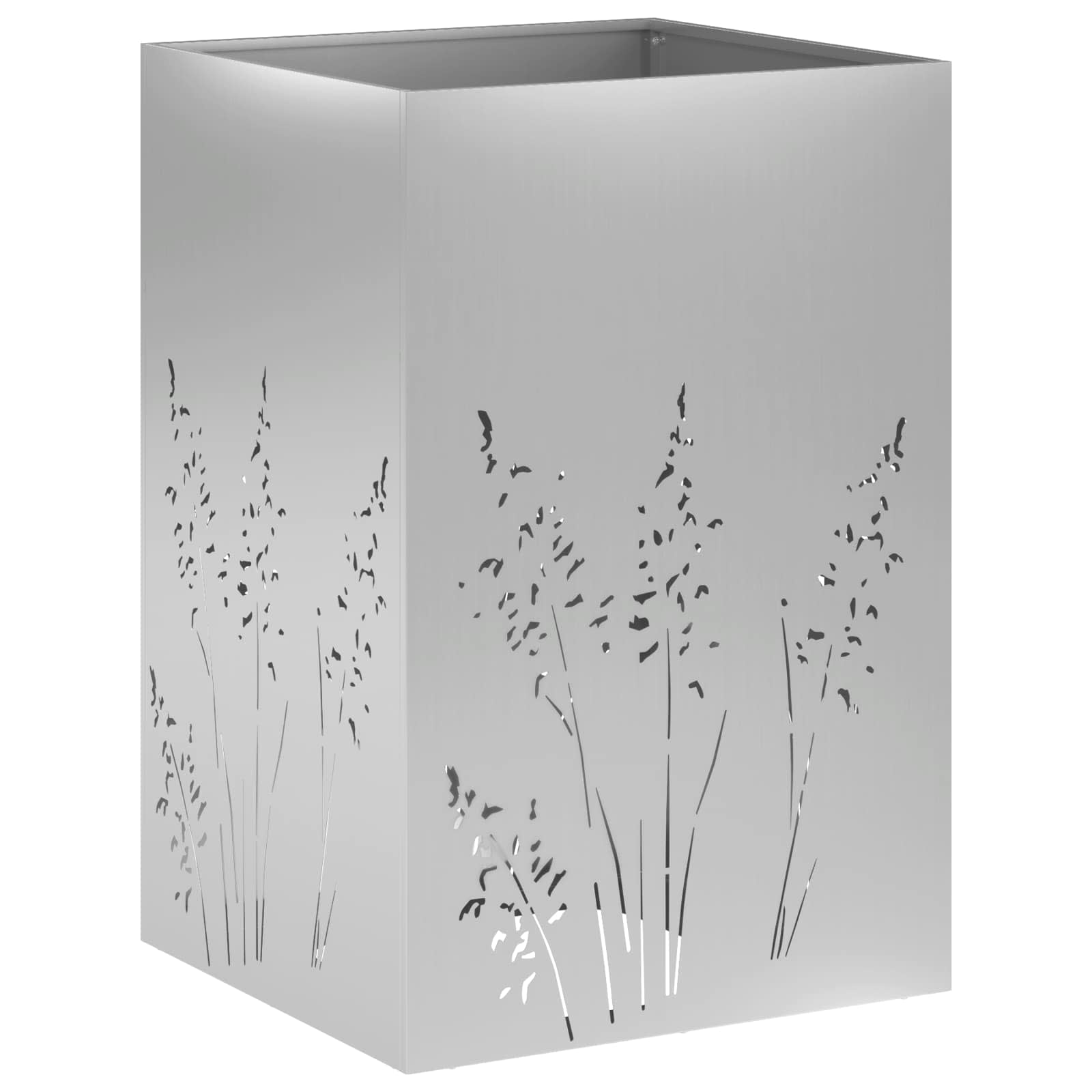 Vaso da giardino 2 pz Argento 50 x 50 x 75 cm Acciaio zincato