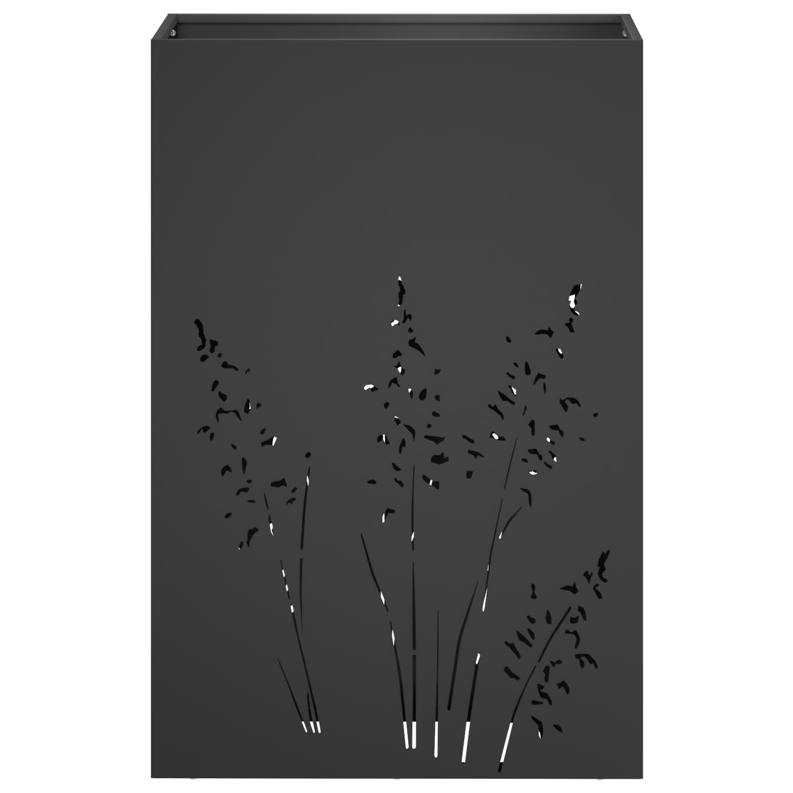 Vaso da giardino Nero 50 x 30 x 75 cm Acciaio laminato a freddo