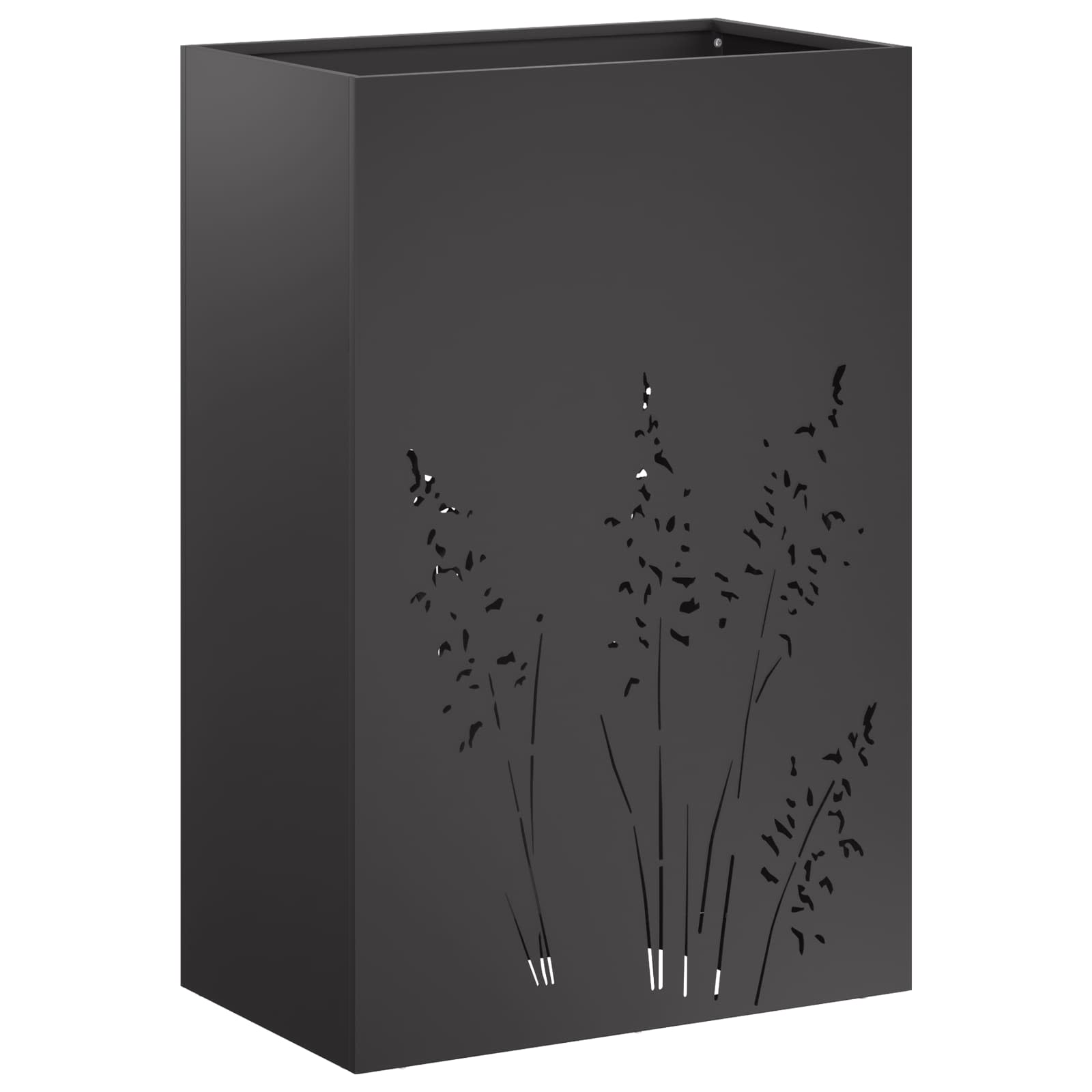 Vaso da giardino 2 pz Nero 50 x 30 x 75 cm