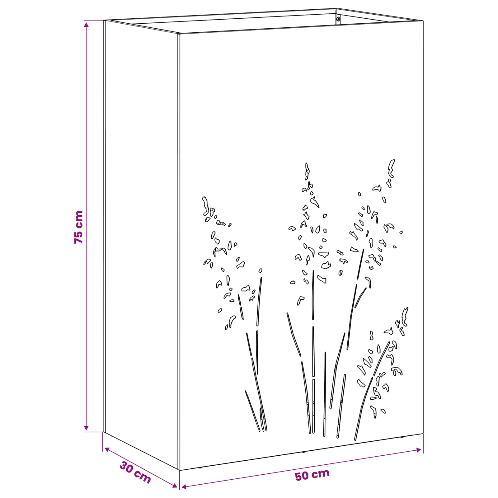 Vaso da giardino Bianco 50 x 30 x 75 cm