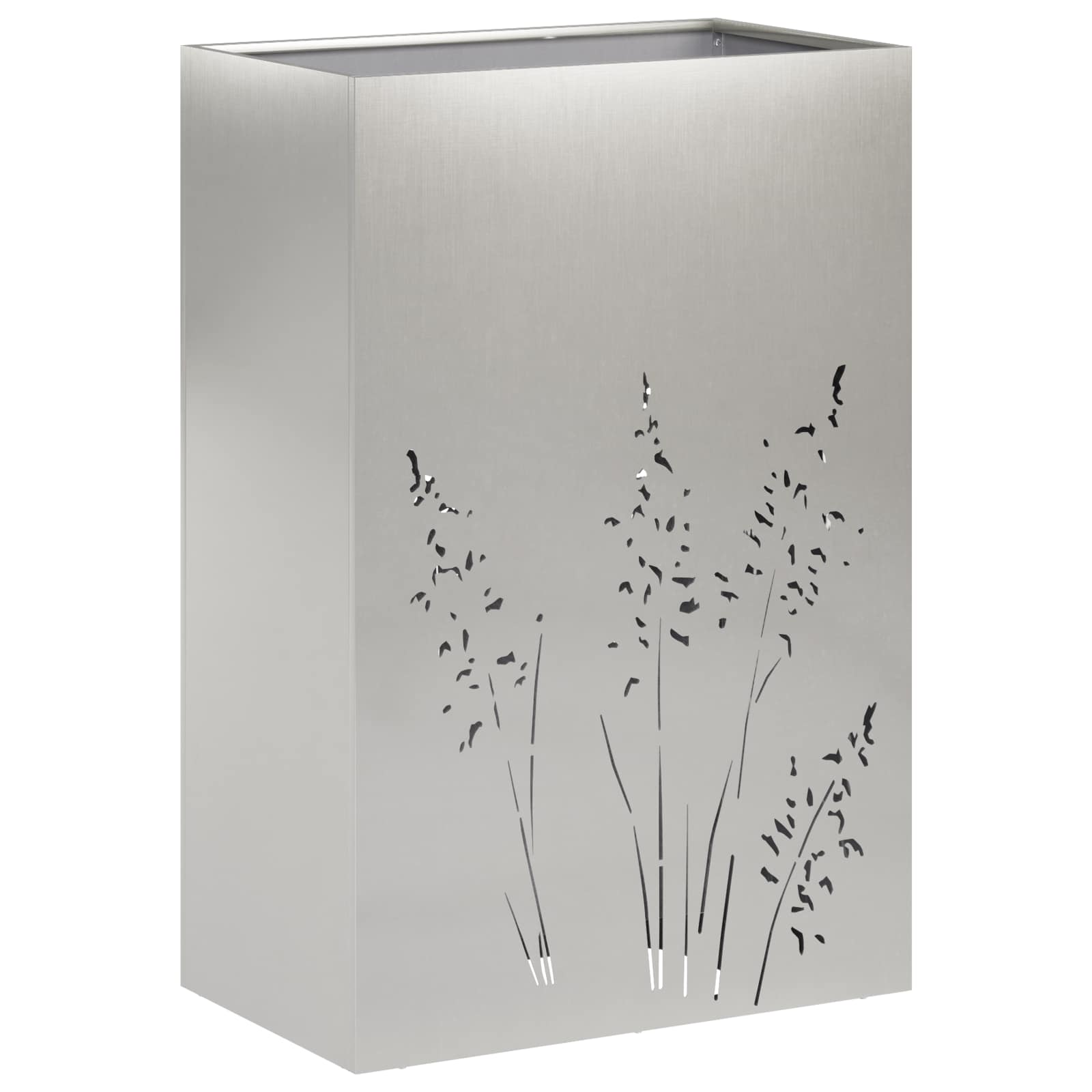 Vaso da giardino 2 pz Argento 50 x 30 x 75 cm Acciaio Inox
