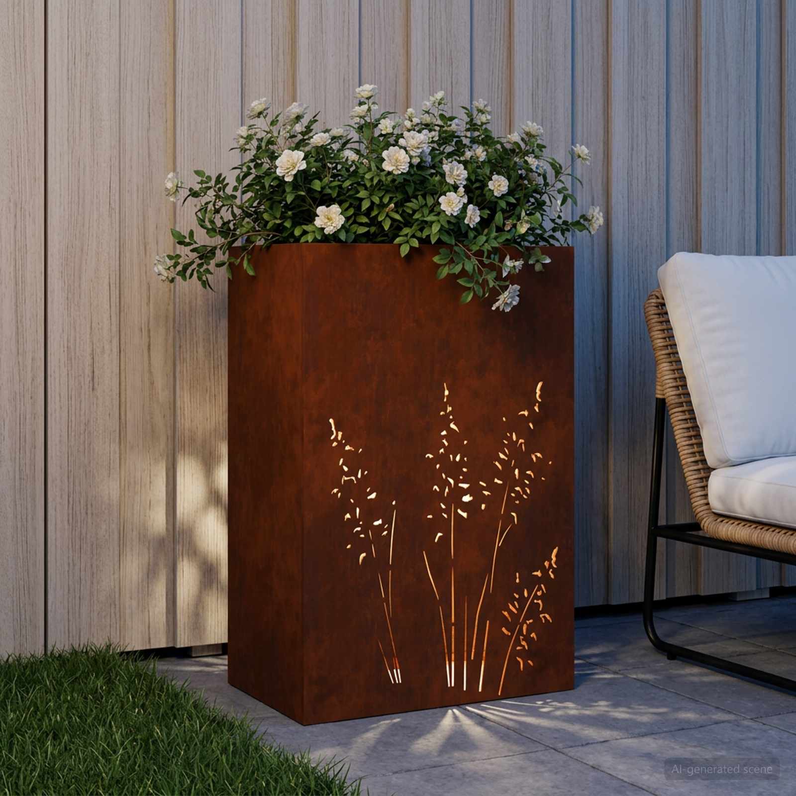 Vaso da giardino Ruggine 50 x 30 x 75 cm Acciaio Corten