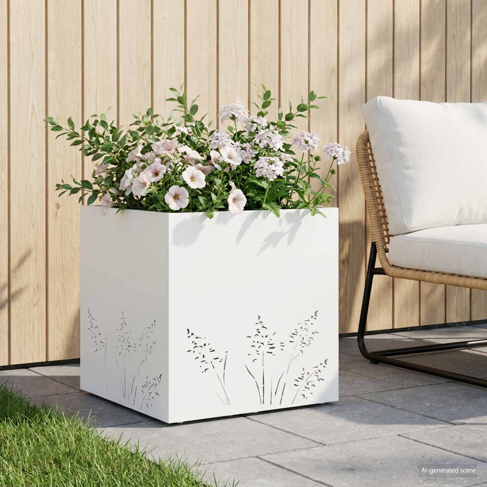 Vaso da giardino Bianco 50 x 50 x 49 cm