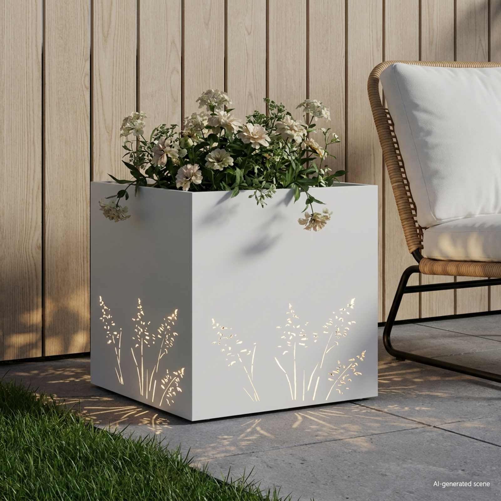 Vaso da giardino Bianco 50 x 50 x 49 cm
